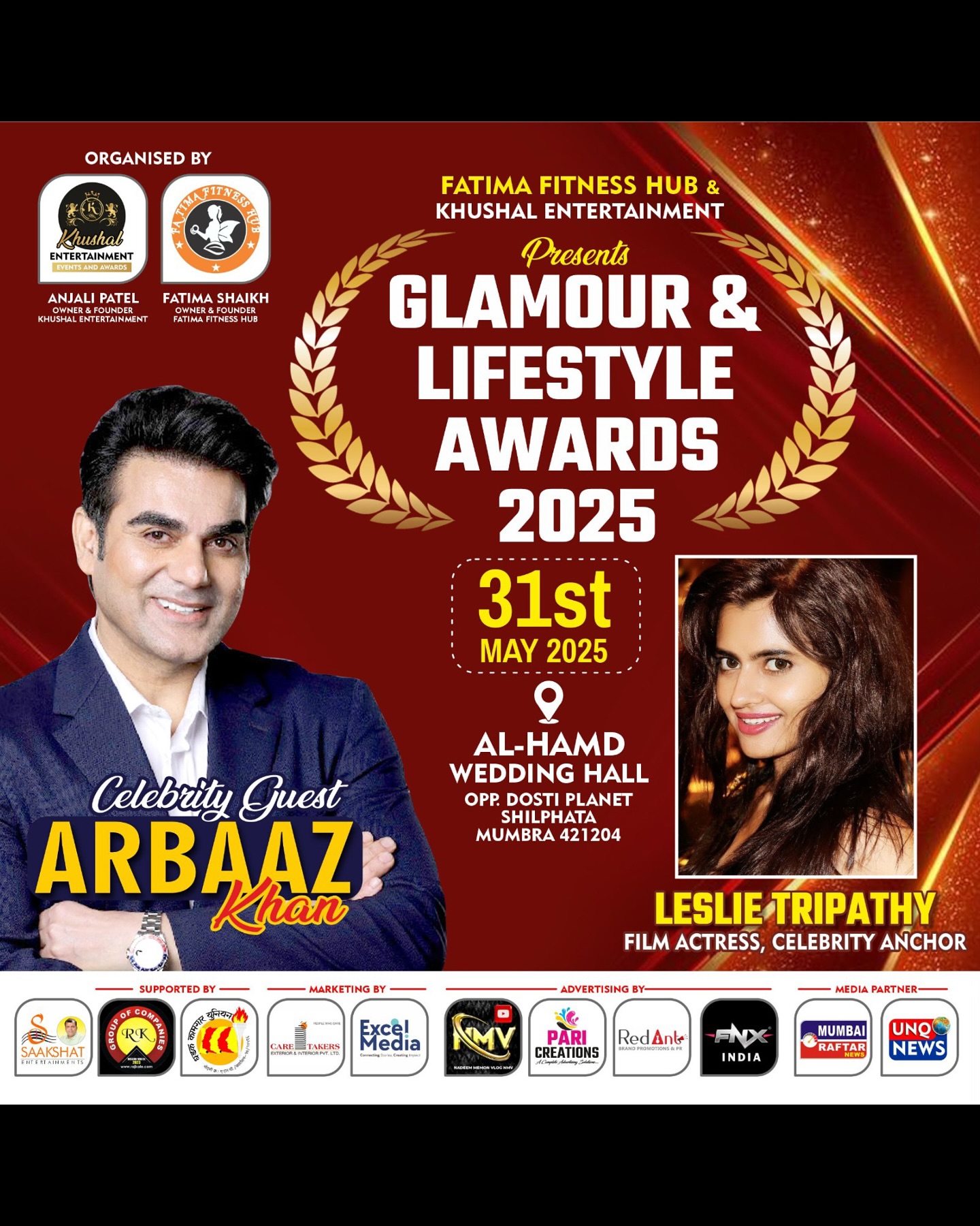 Leslie Tripathy Anchors Arbaaz Khan Event Dynamic anchor delights audiences with stellar finesse amid buzzing gala in Mumbai Tonight.