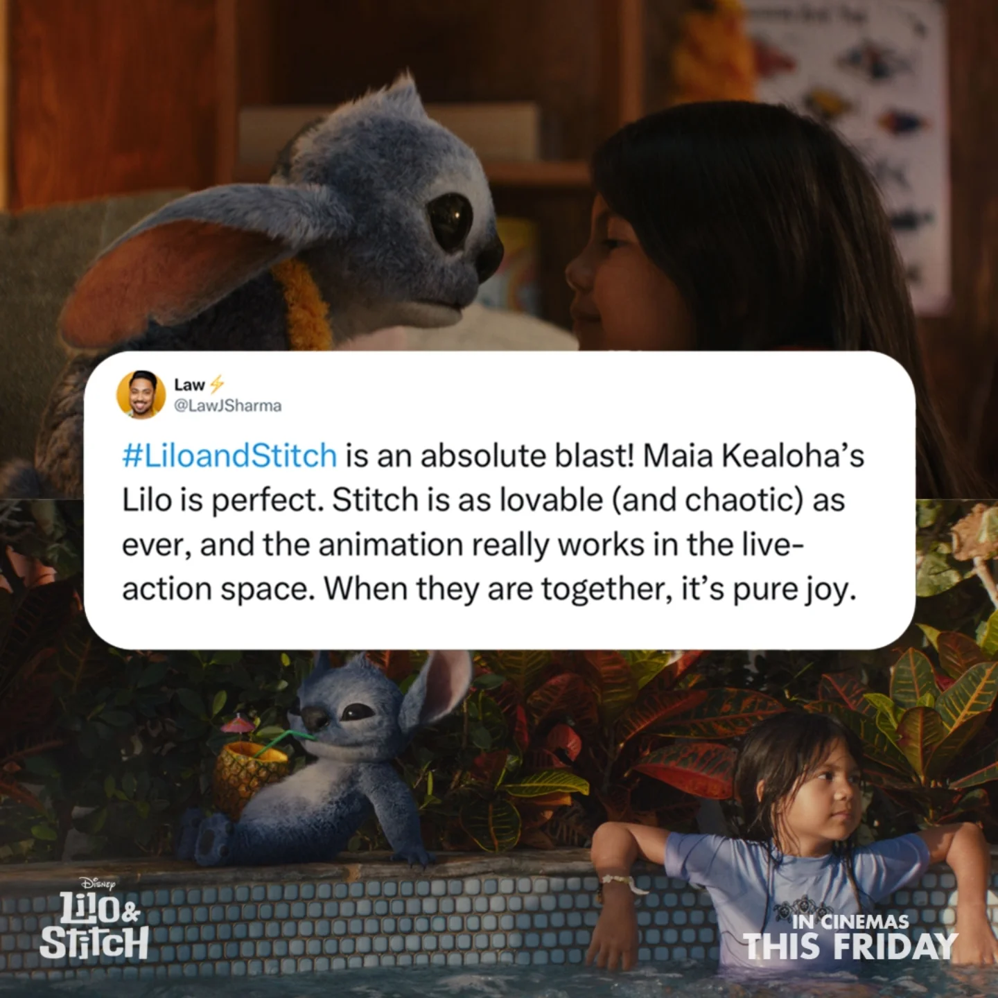 Lilo And Stitch: Pure Disney Magic Experience humor and heart as Disney artfully delivers pure joy in cinemas this Friday!!!!