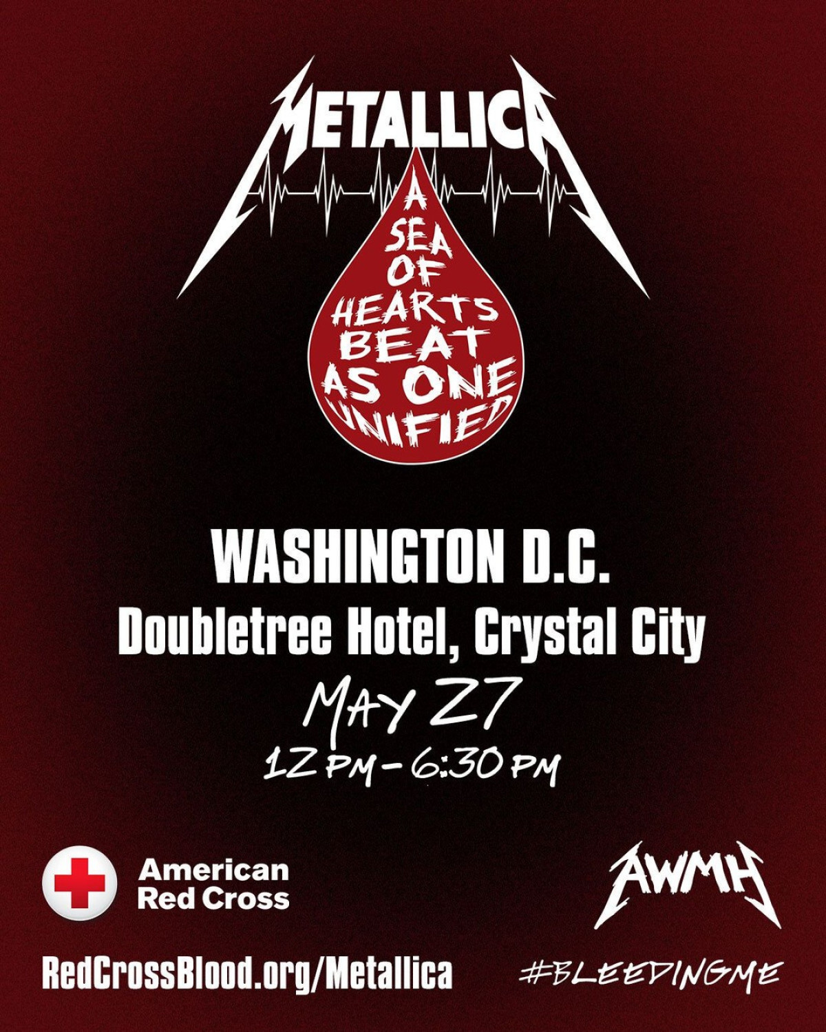 Metallica Blood Drive Event Metallica teams with Red Cross at M72Landover to deliver limited-edition tees for donors!!
