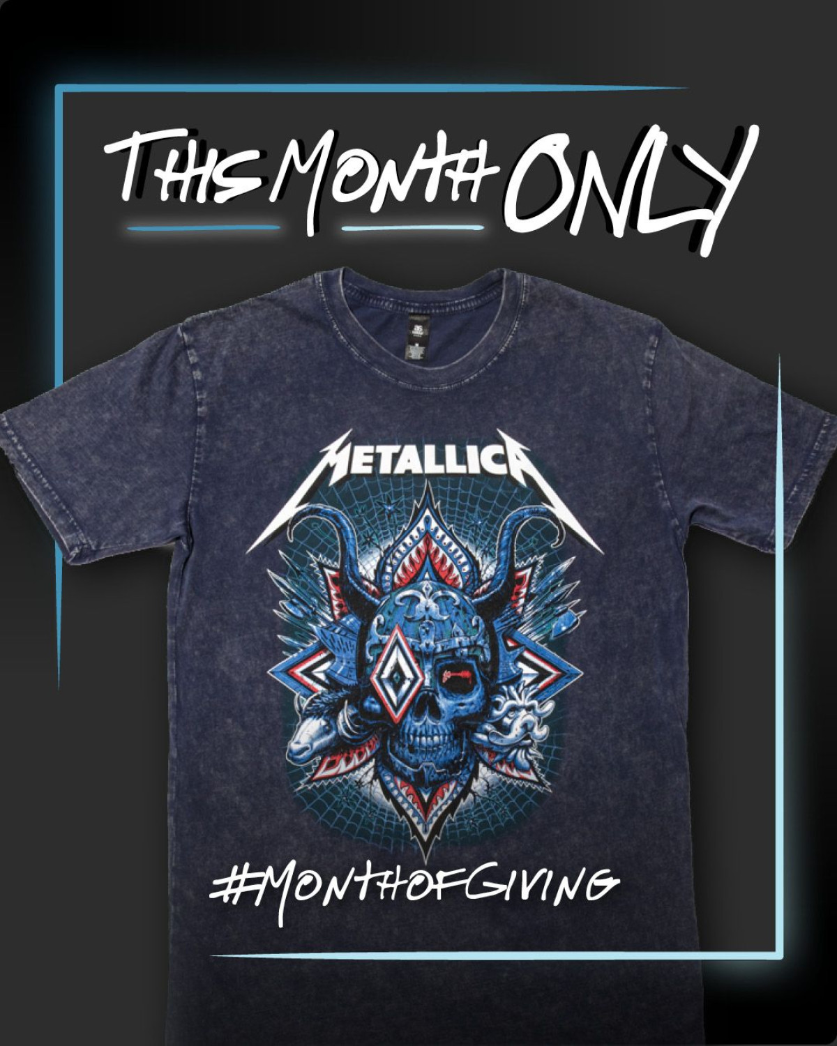 Metallica Unveils Exclusive Month Of Giving T-Shirt Reimagined 2018 poster fuels Metallica Month Of Giving with exclusive merch for education!