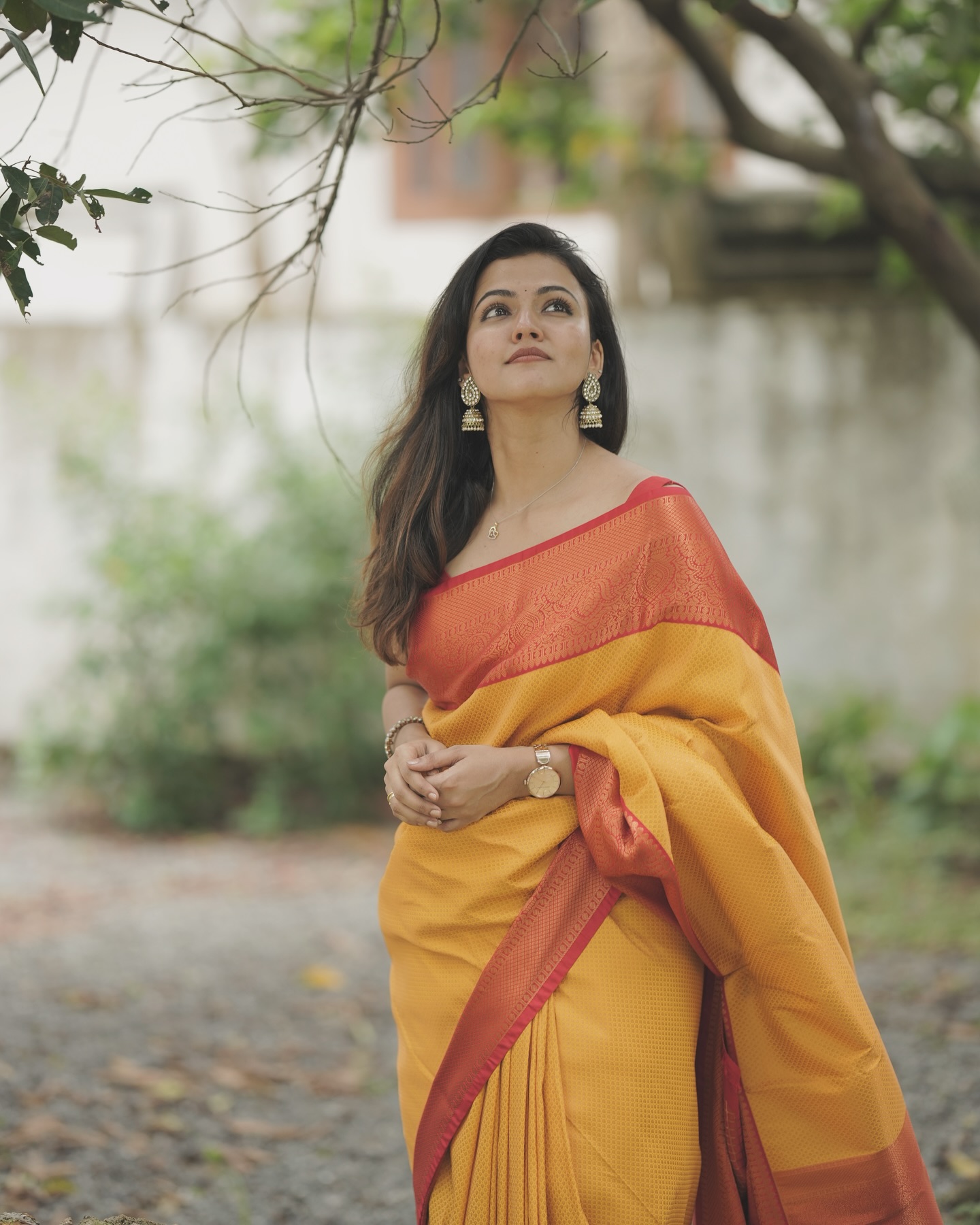 Moonlit Saree Look Stuns Aparna Das Moonlit elegance meets traditional chic as Aparna wows in a graceful saree display tonight.