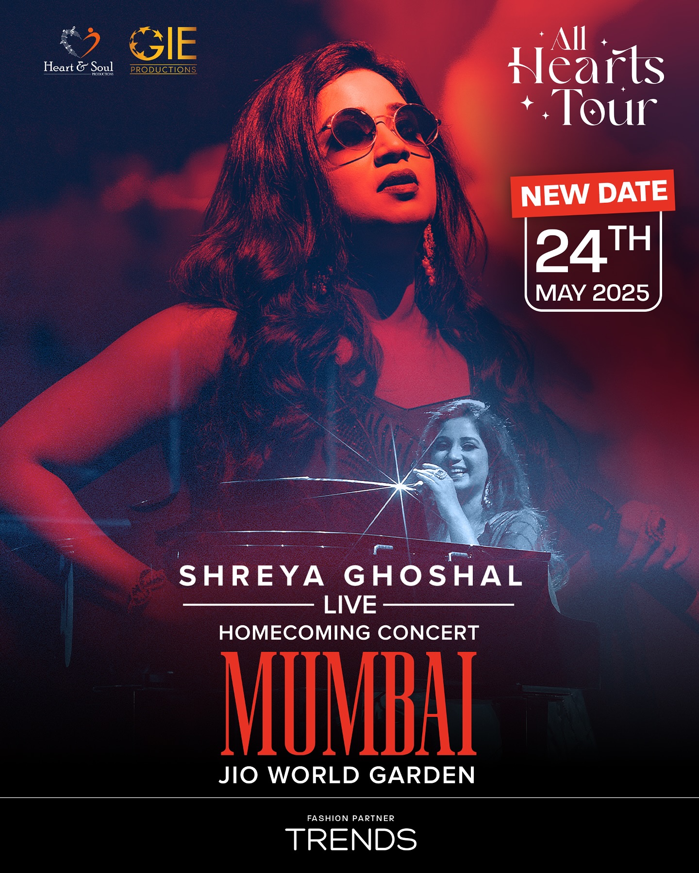 Shreya Ghoshal Announces New Date For All Hearts Tour In Mumbai The iconic singer is set to enliven Mumbai with heartfelt melodies.