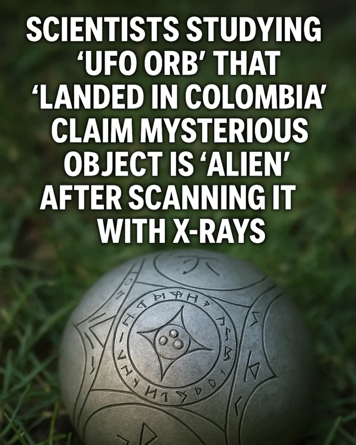 Mysterious Orb Crash Sparks Extraterrestrial Theories Colombian Crash Reveals Alien Artifact with Ancient Runes, Sparking Science and Mystery!!!
