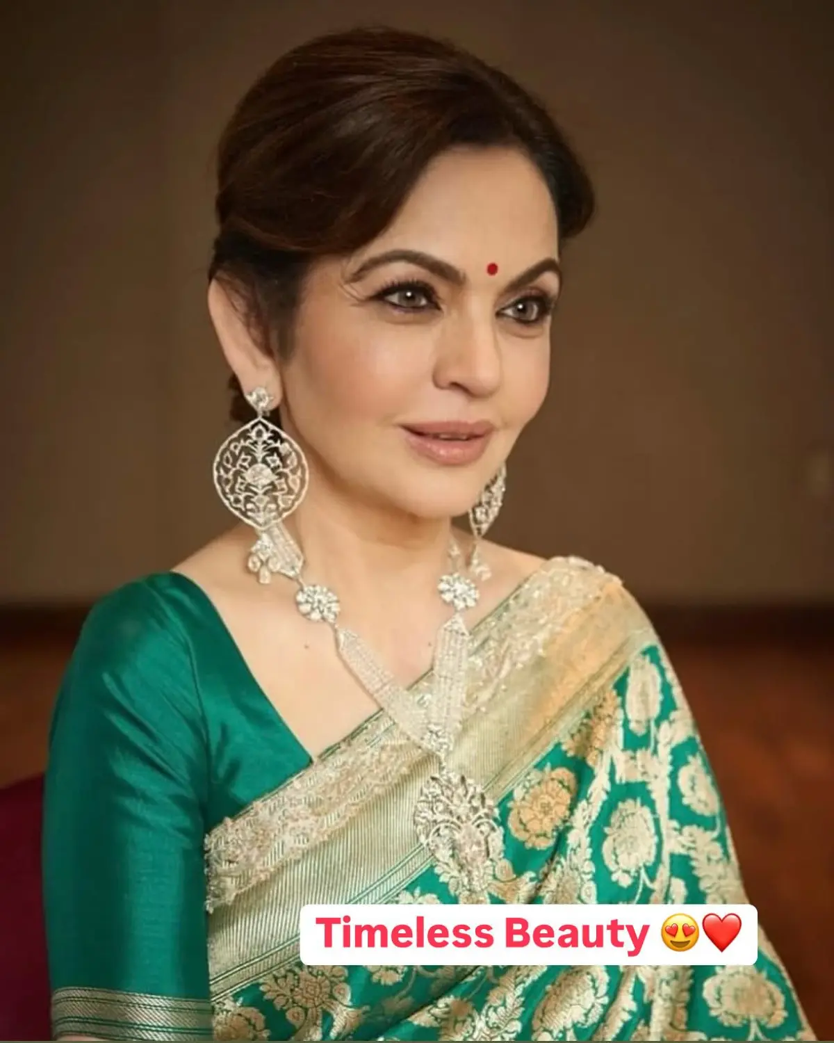 Nita Ambani Exudes Timeless Royalty Timeless class and regal poise: Nita Ambani shines in every frame with unmatched grace!!!!