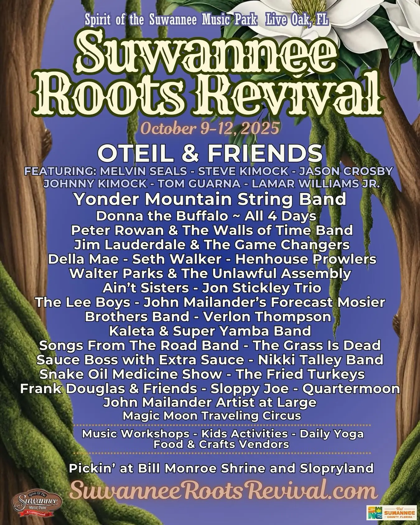 Oteil Burbridge Returns For Suwannee Roots Revival Renowned bassist Oteil Burbridge kicks off Suwannee Roots Revival in Florida this October!!
