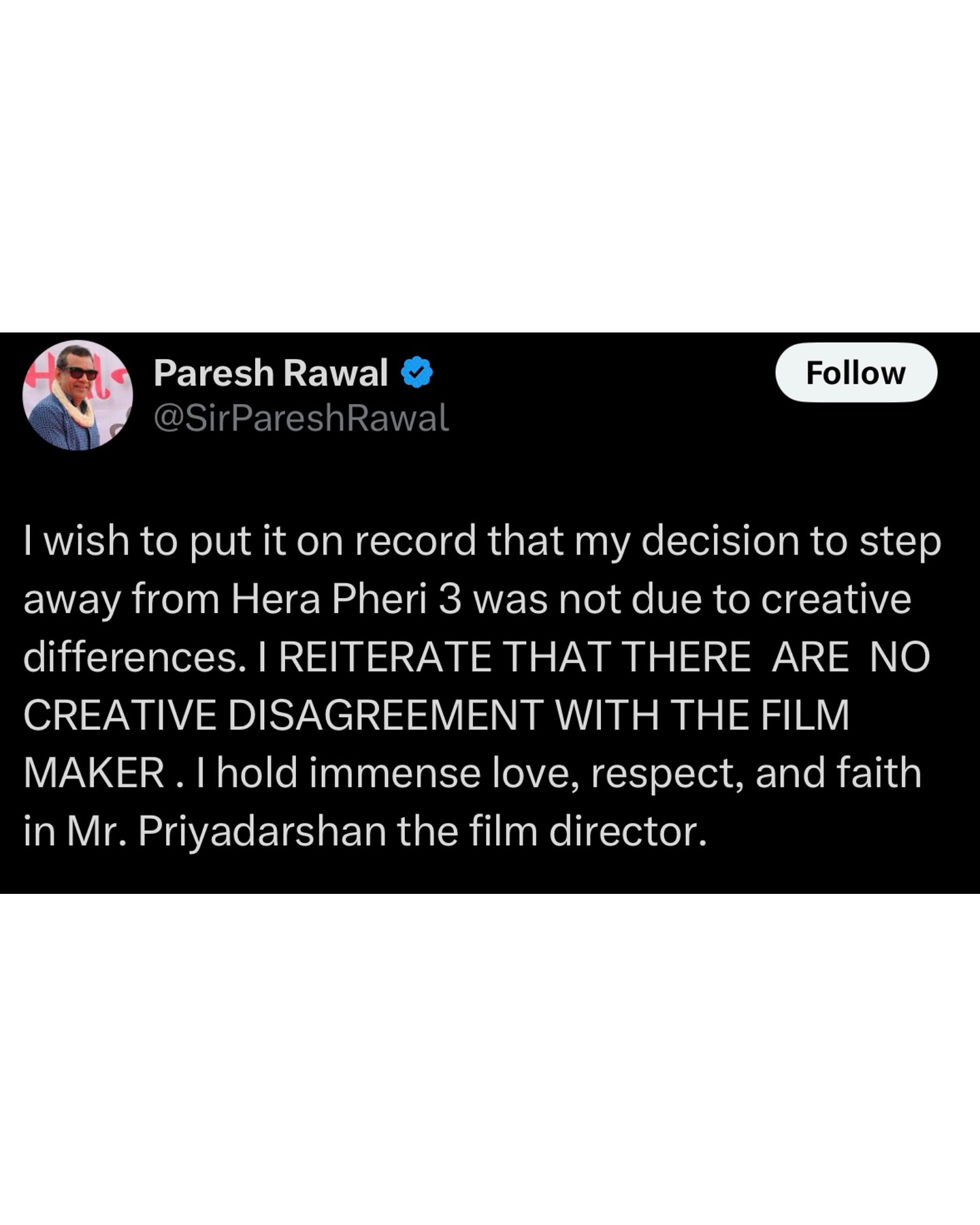 Paresh Rawal Explains Hera Pheri 3 Exit