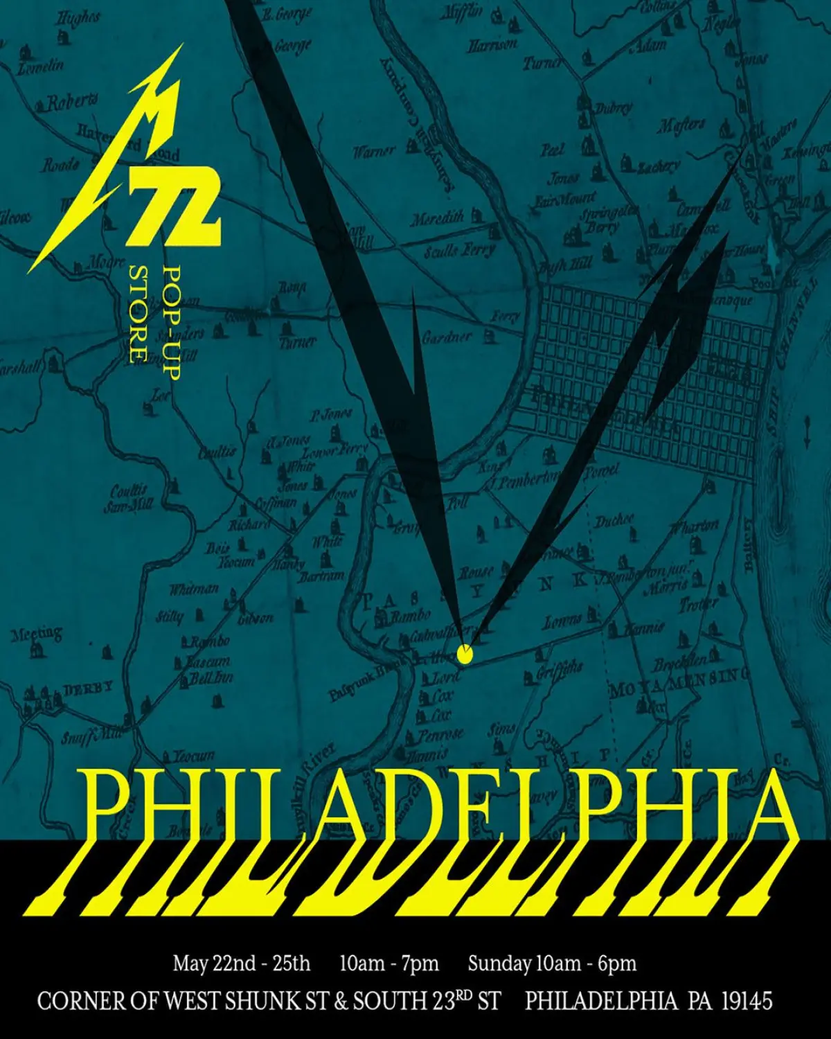 Philadelphia M72 Pop-Up Shop Launch Limited-edition vinyl, exclusive art prints, and rare Metallica gear shine in Philly hurry