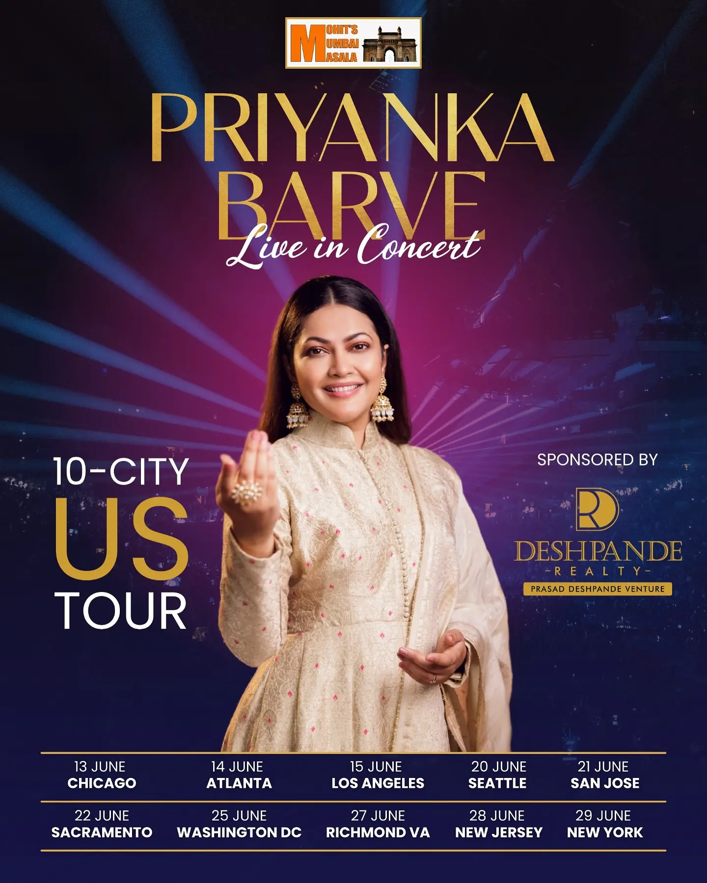Priyanka Barve Announces Solo US Tour Honoring divine musical legacies, she performs in ten cities with passion and grace truly.