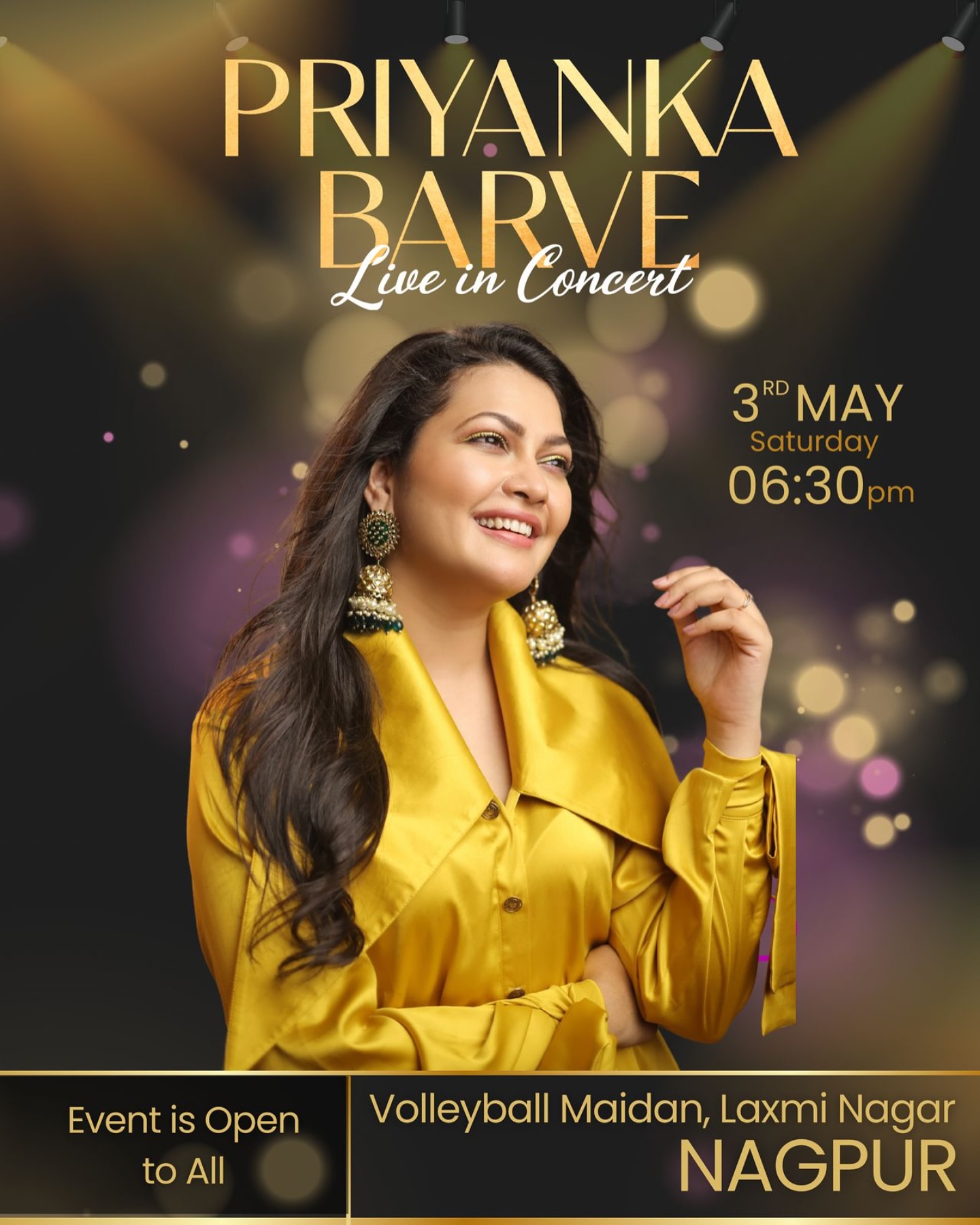 Priyanka Barve Lights Up Nagpur Stage Priyanka Barve ignites Volleyball Maidan with a vibrant live concert performance in Nagpur