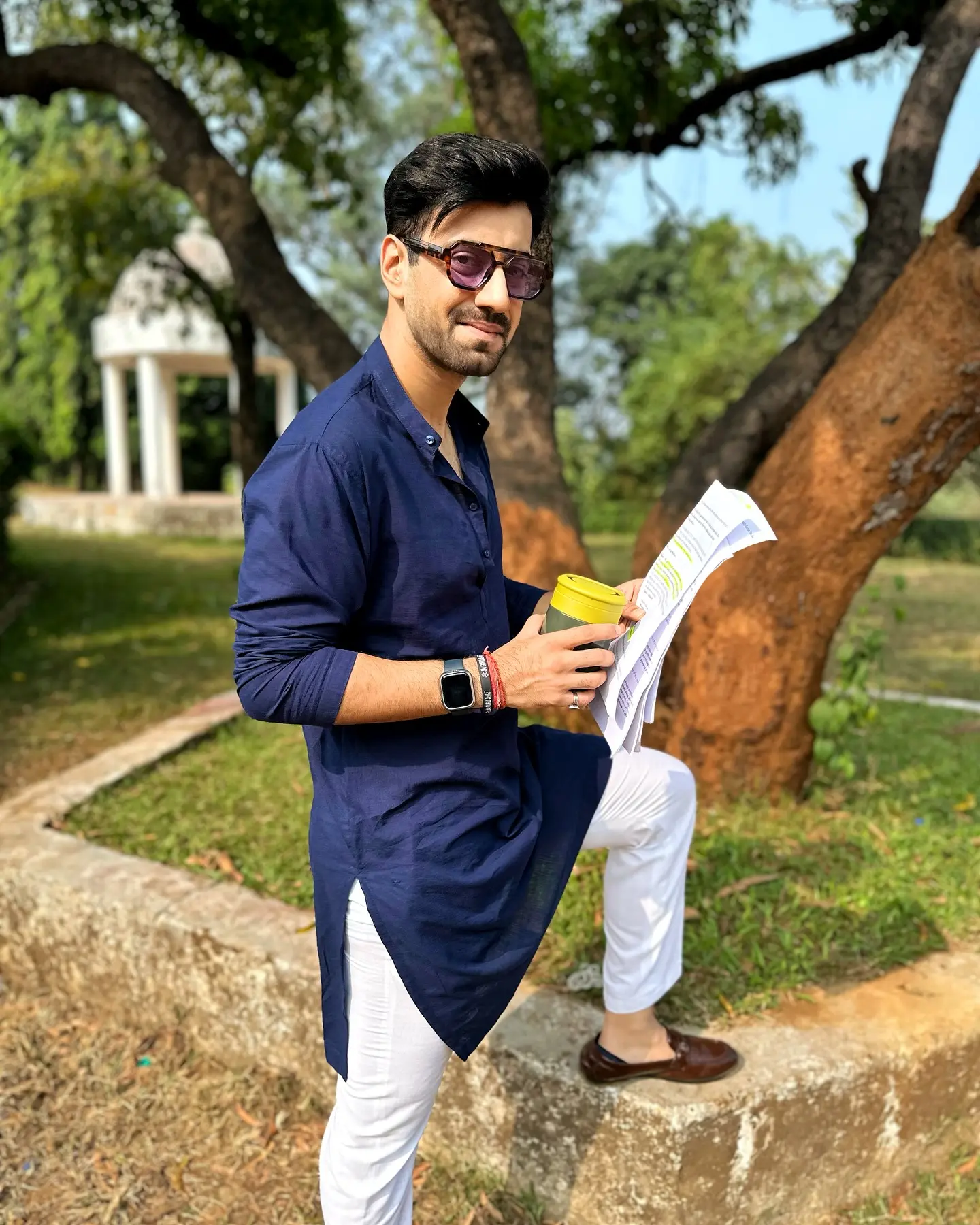 Punjabi Nights Embrace Blue Kurta Chic