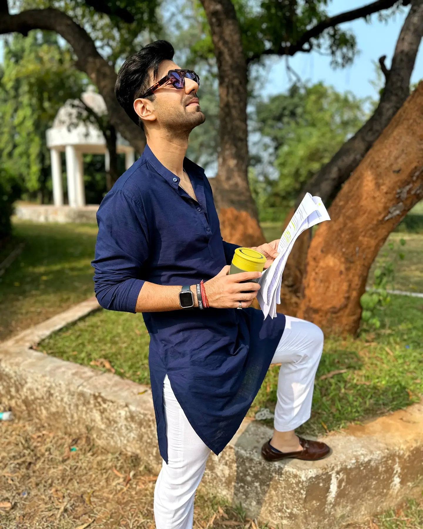 Punjabi Nights Embrace Blue Kurta Chic