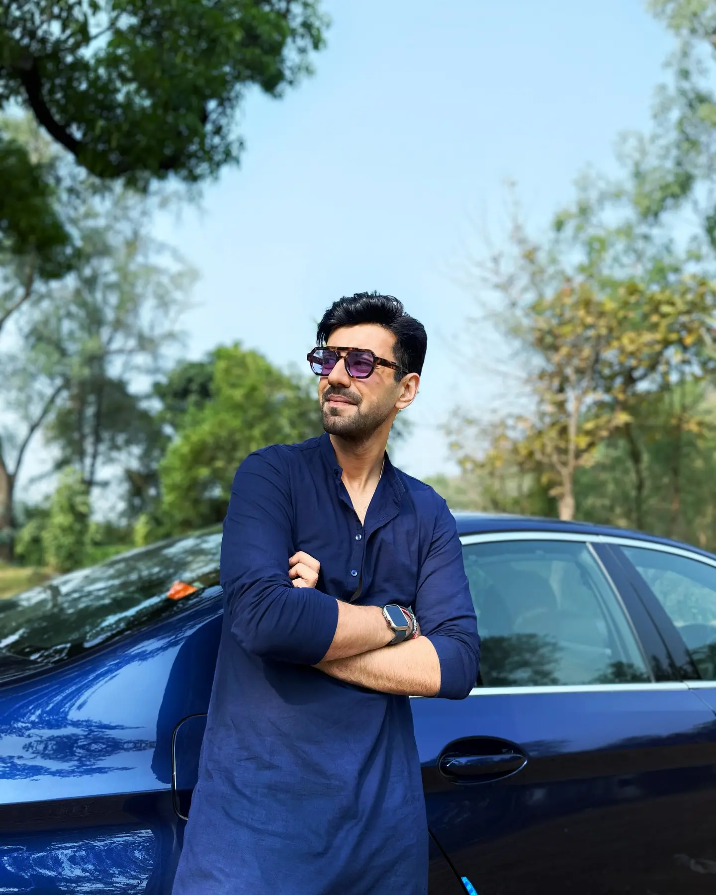 Punjabi Nights Embrace Blue Kurta Chic