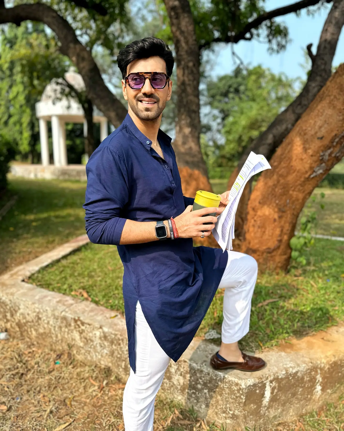 Punjabi Nights Embrace Blue Kurta Chic