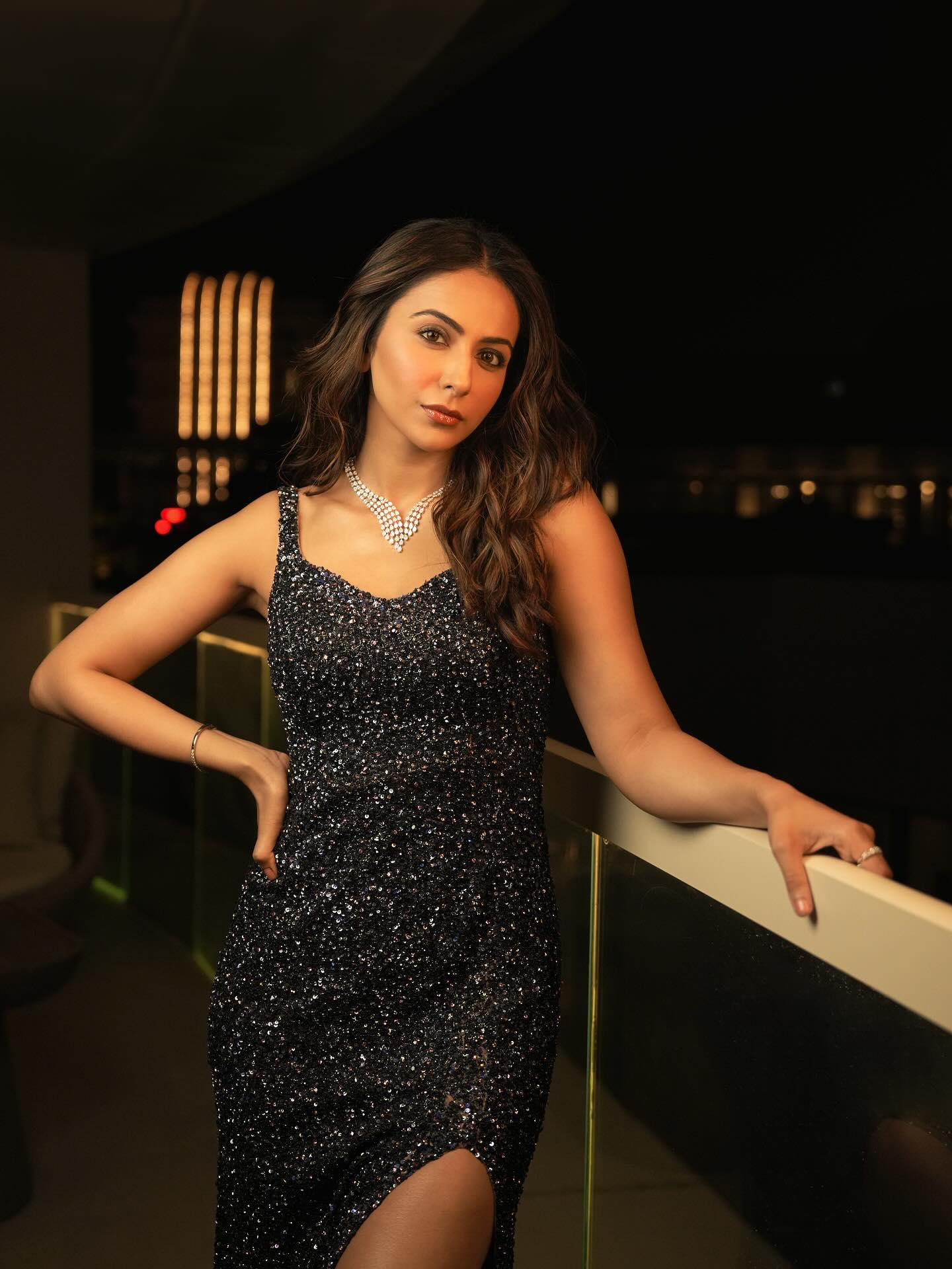 Rakul Preet Singh Shines In A Night Of Bling Bollywood luminary Rakul Preet exudes charm and glamour under a sparkling, starry night!!!!
