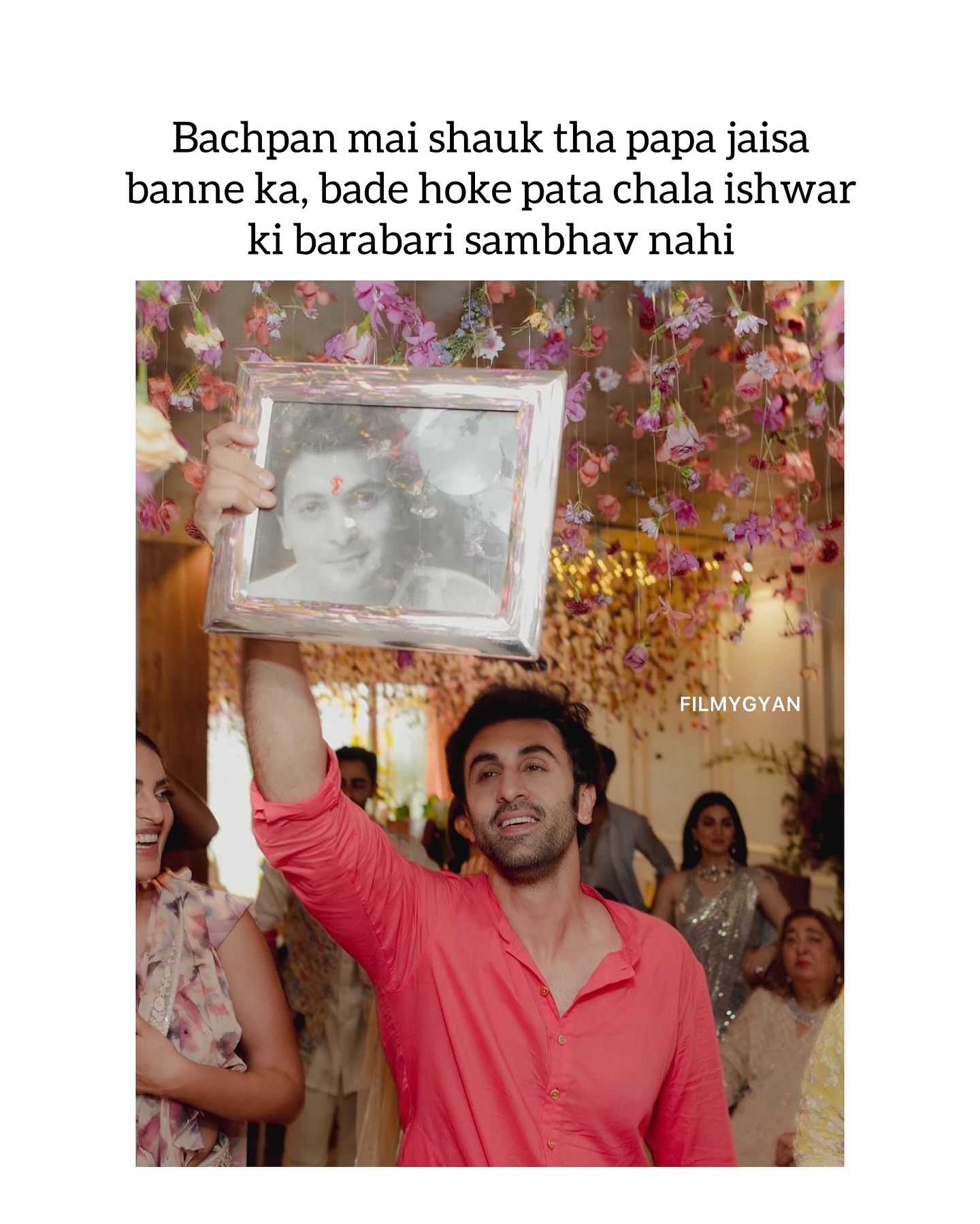 Ranbir Celebrates Love With His Godfather Familial pride shines in this intimate shot by Alia Abhatt, highlighting a godfather bond.