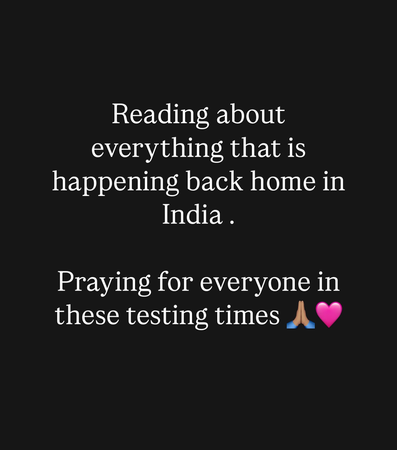 A heartfelt Instagram prayer post echoes deep connection and care for those back home.