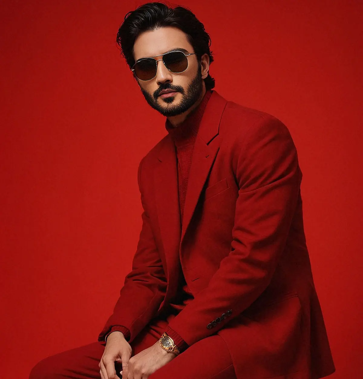 Red Becomes Iconic for Zuber K. Khan Bold style amid challenges and transformation; a captivating statement of strength in red.