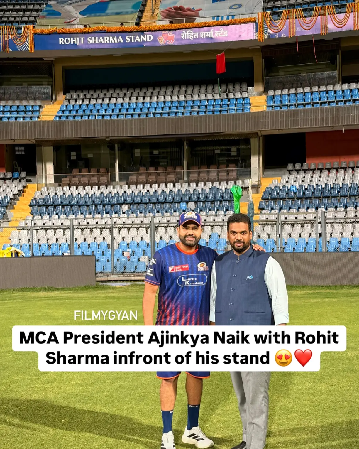 Rohit Sharma Honoured With Dedicated Stand Indian captain celebrated as Ajinkya Naik ensures his legacy shines on and beyond, always!