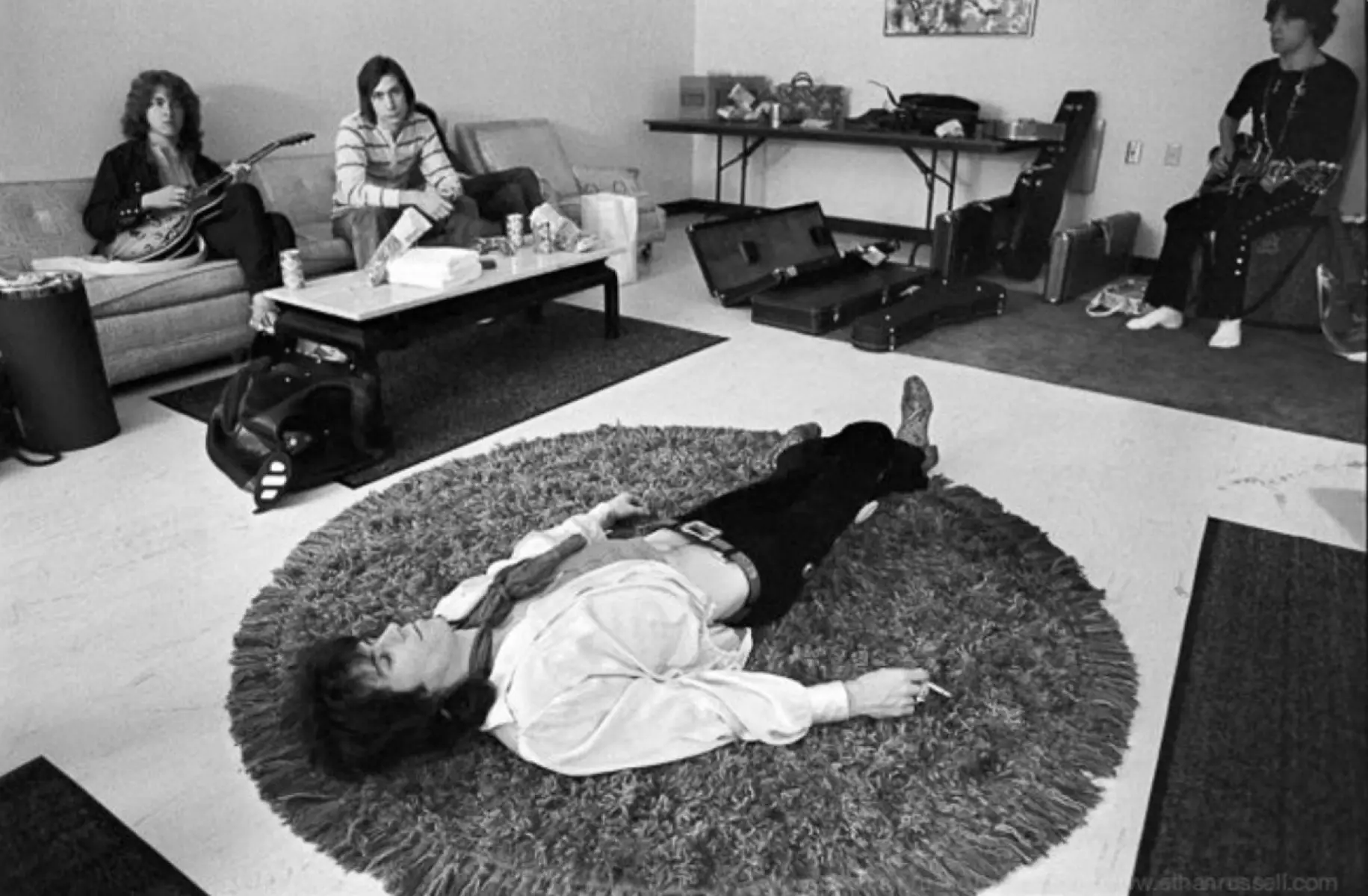 Rug Rock Legacy: The Rolling Stones in 1969 A timeless glimpse into rock history, showcasing the iconic band's 1969 Los Angeles vibe.!