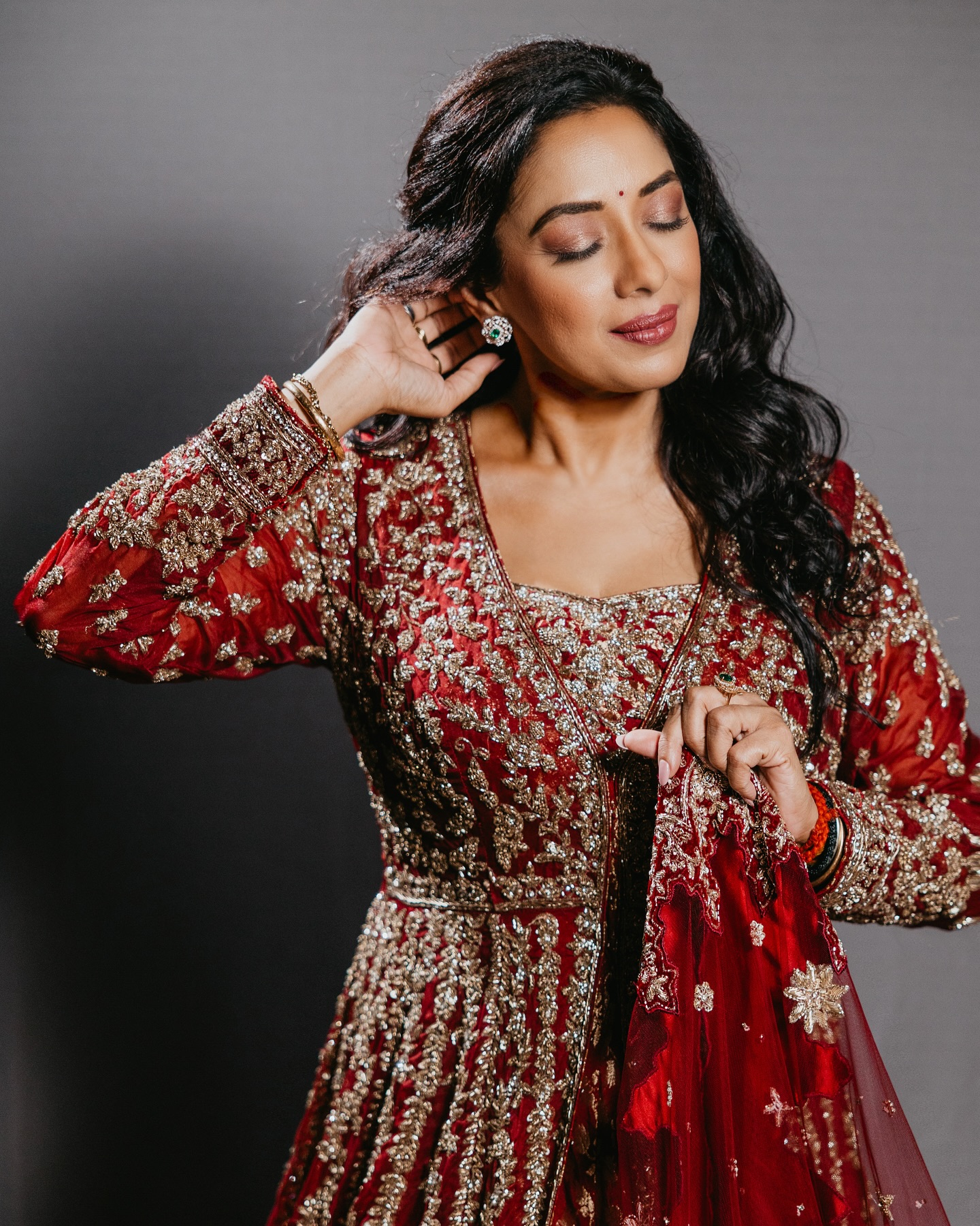 Rupali Ganguly Shines In Red Look For Anupamaa