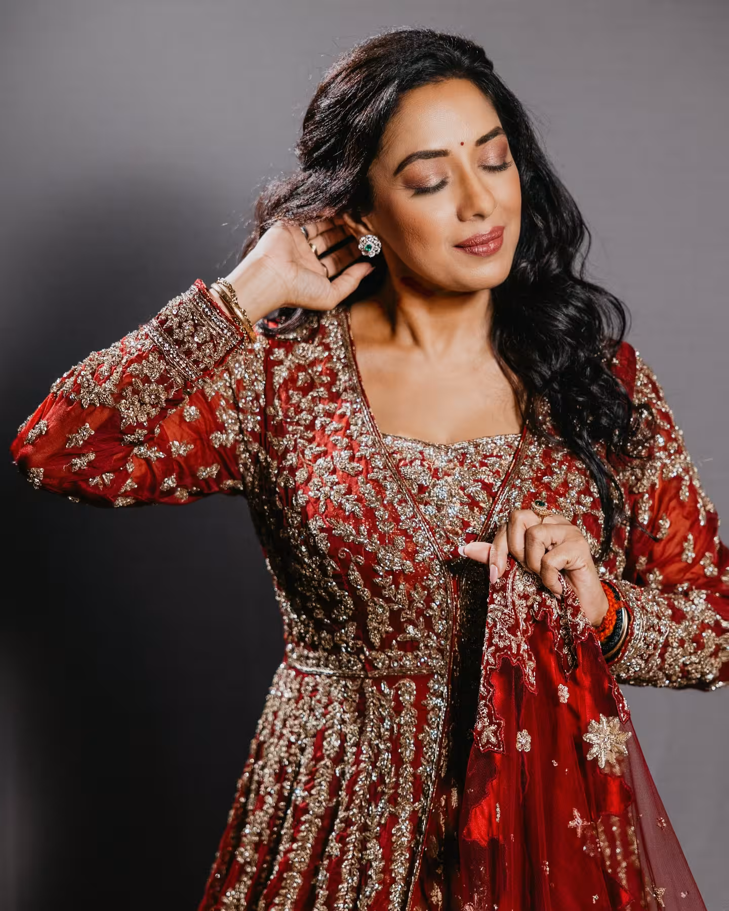 Rupali Ganguly Shines In Red Look For Anupamaa