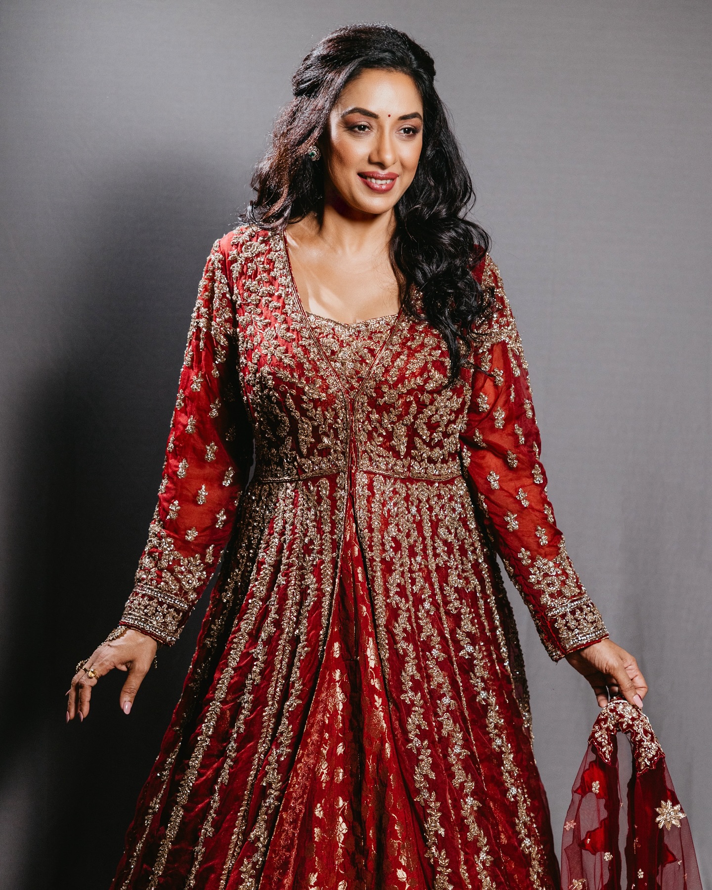 Rupali Ganguly Shines In Red Look For Anupamaa