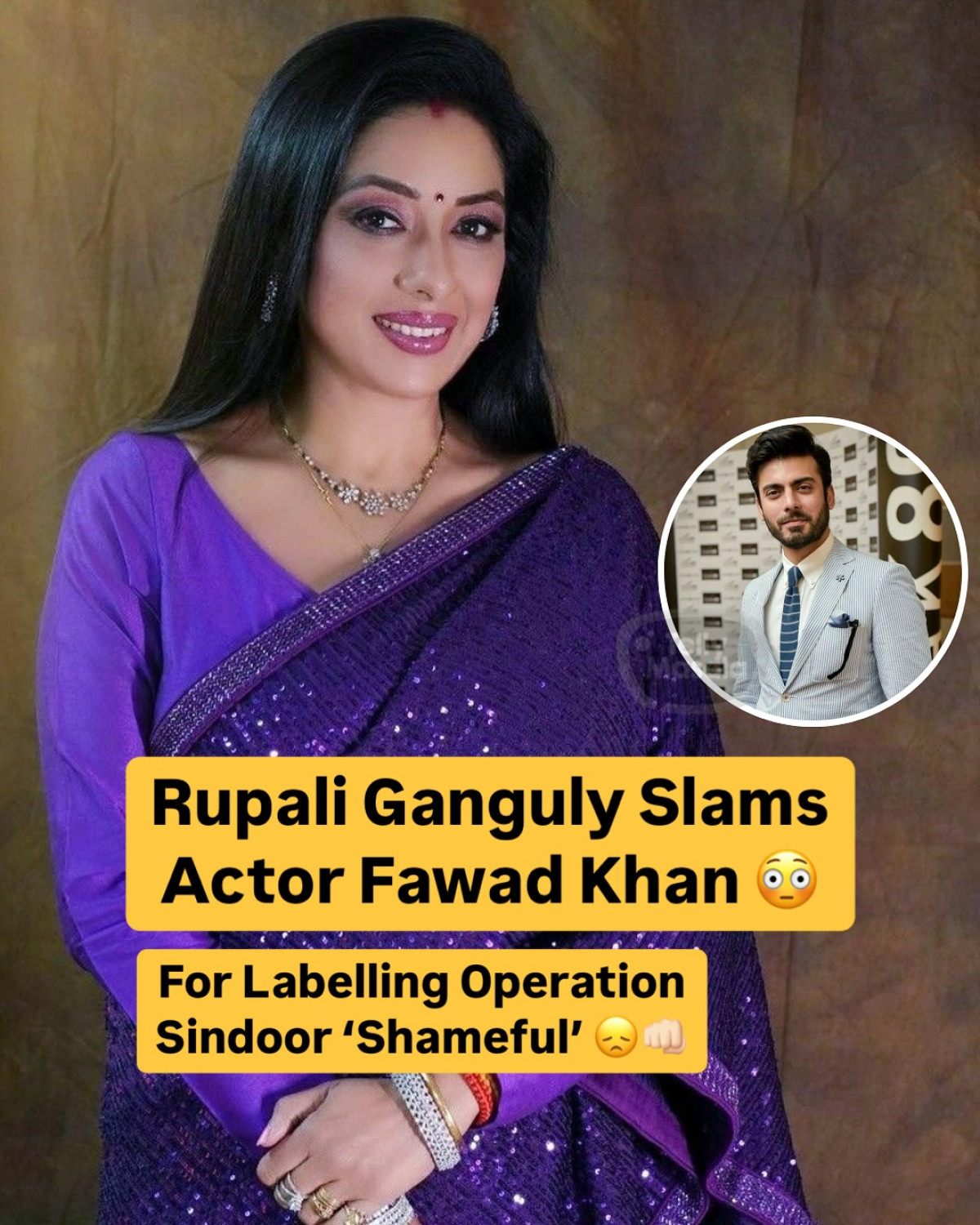 Rupali Ganguly Slams Fawad Khan’s PoK Strike Remarks Rupali Ganguly slams Fawad Khan's remark on PoK strike; debate sparks online fury amid its spark