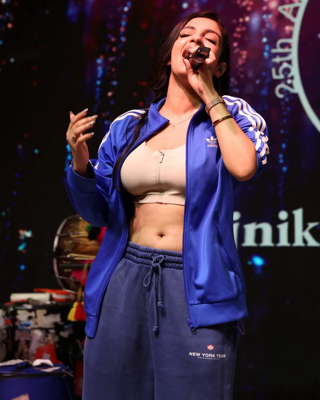 Rupali Jagga Shines At Mumbai Soundcheck Rupali Jagga stuns at a Mumbai soundcheck; the stage is lit with a vibrant musical spark.