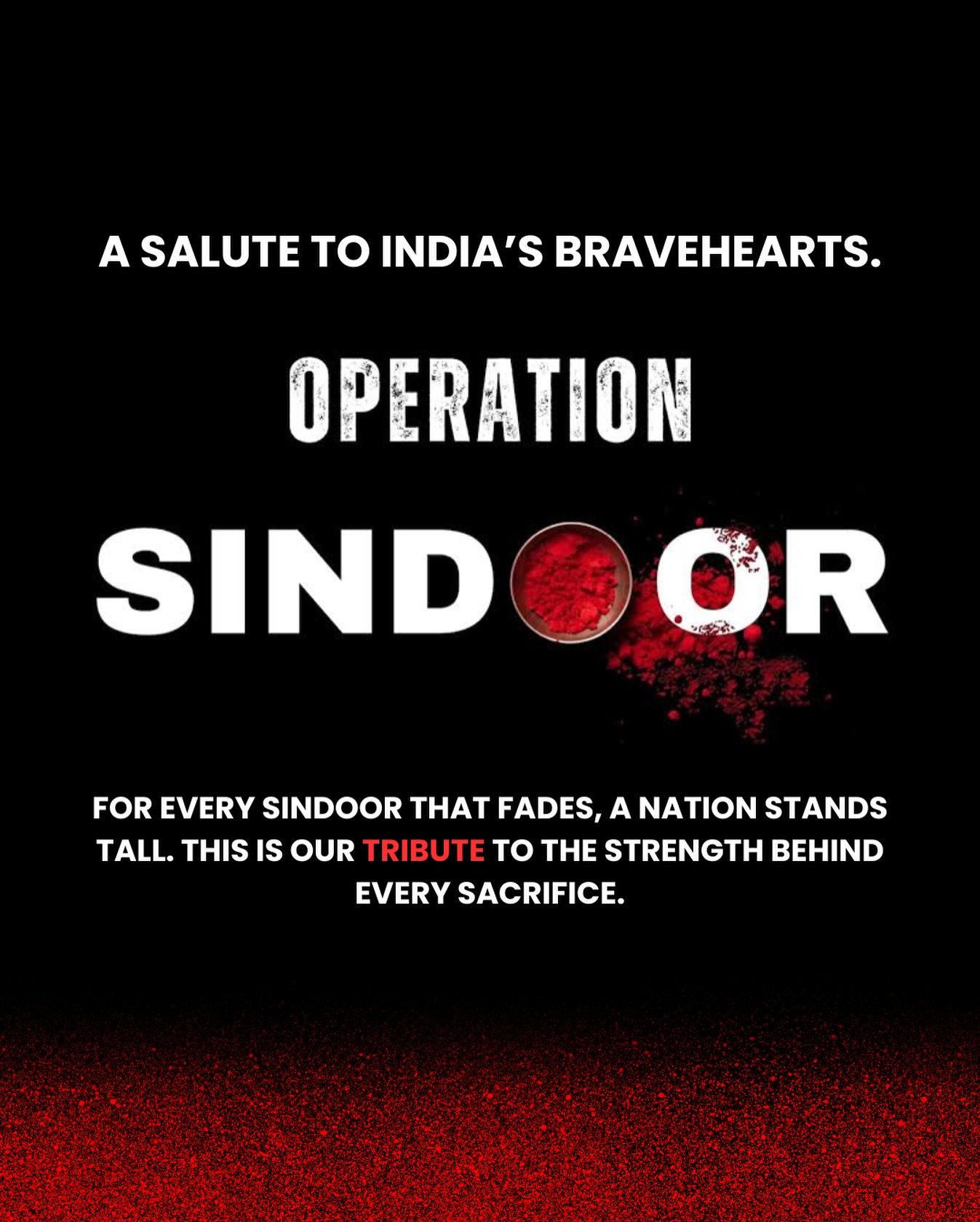 Evocative tribute: Shailesh Ramugade honorably salutes Indian heroes with a sindoor salute.