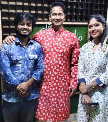 Renowned singer Satyajeet Pradhan at Vidyashree studio with Pintu and Satyajit bhai sparks
