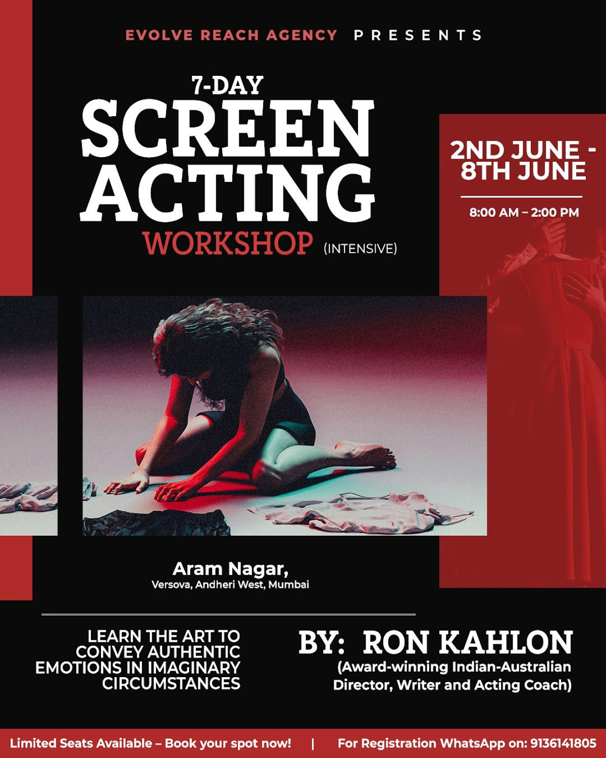 Screen Acting Workshop Returns New workshop offers practical acting techniques to boost talent for aspiring screen actors.