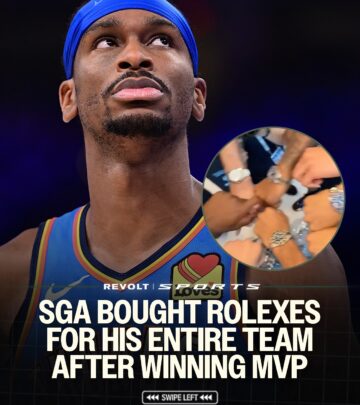 NBA star Shai Gilgeous-Alexander celebrates MVP win by gifting Rolex watches to his squad.
