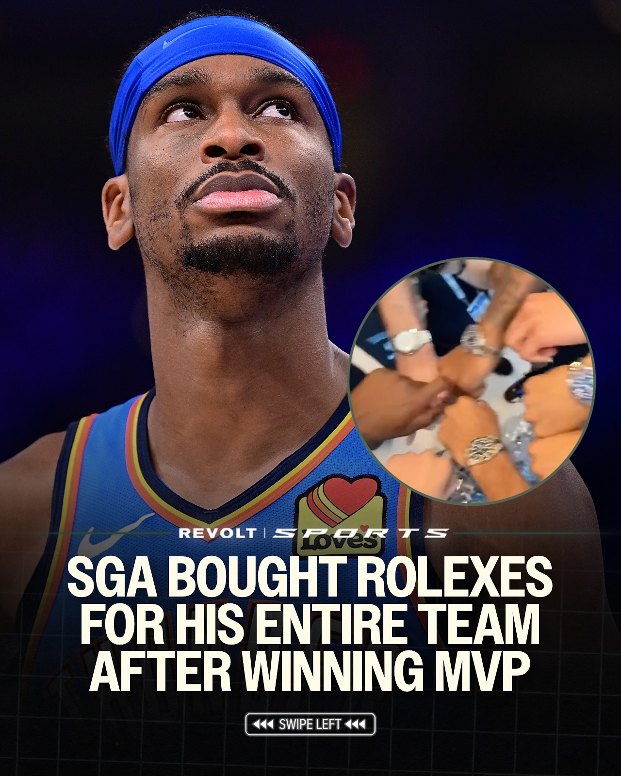 Shai Gifts Team Rolex Watches NBA star Shai Gilgeous-Alexander celebrates MVP win by gifting Rolex watches to his squad.