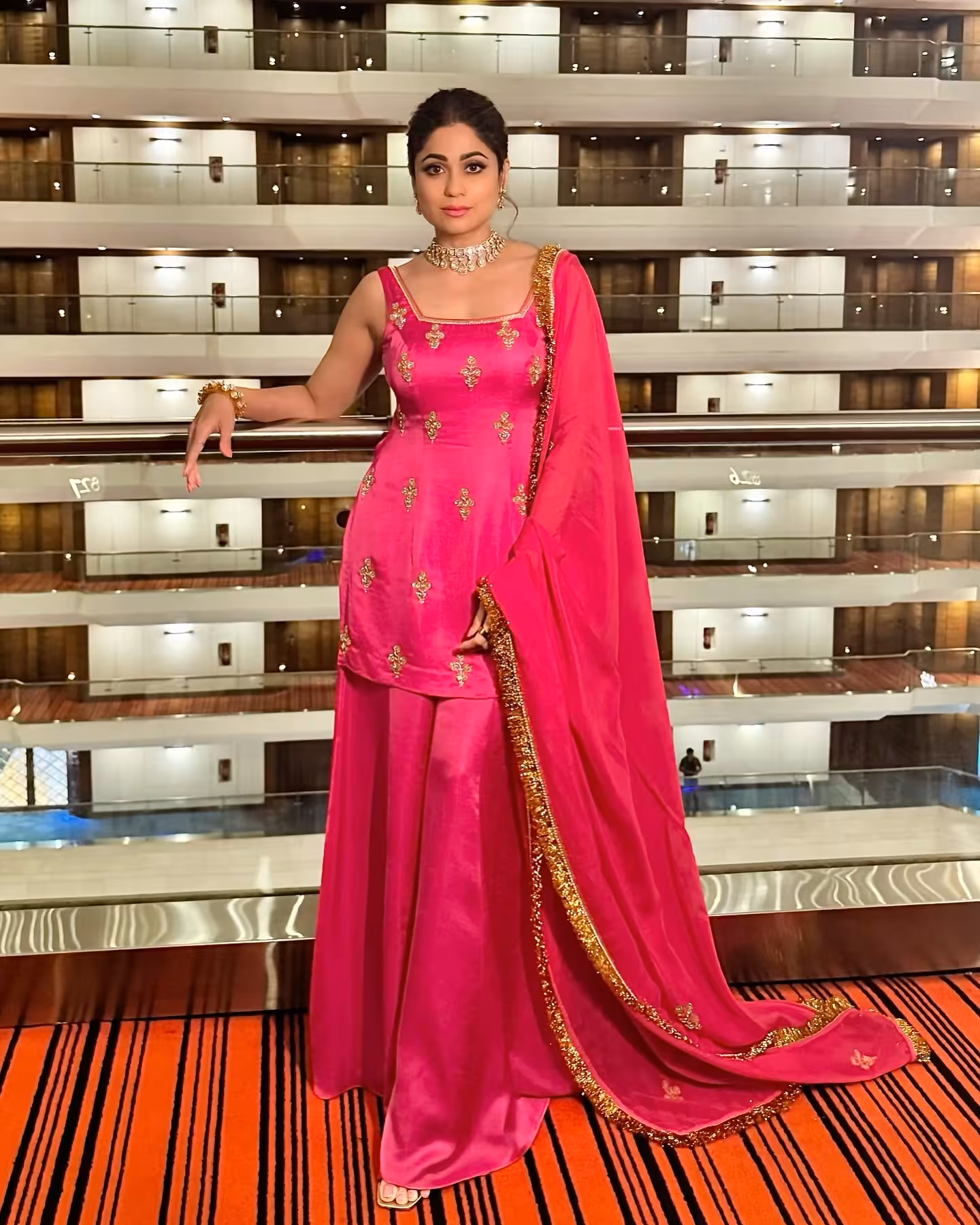 Shamita Shetty Radiates Joy In Traditional Indianwear