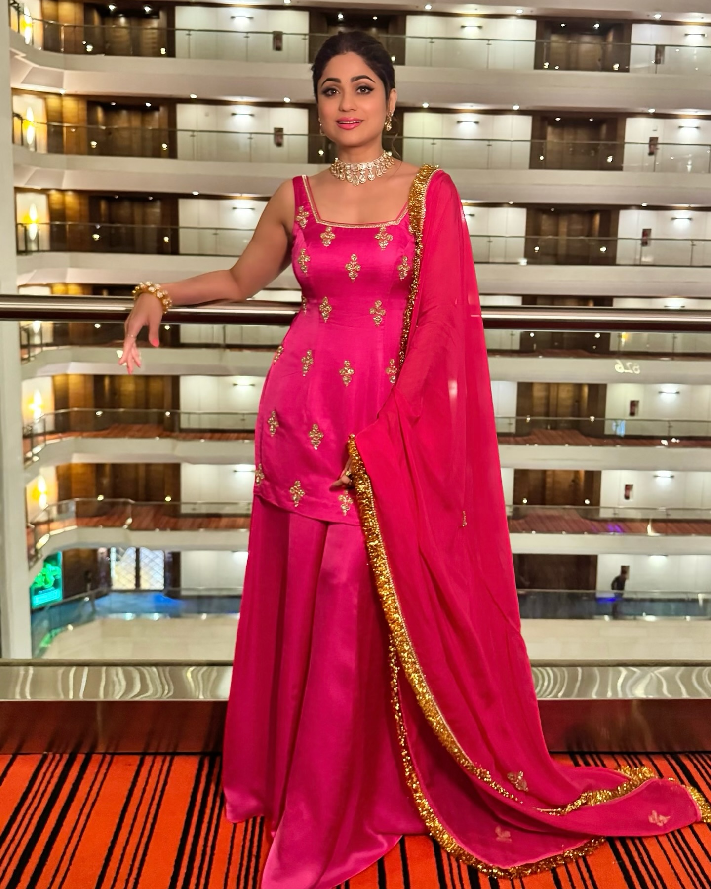 Shamita Shetty Radiates Joy In Traditional Indianwear