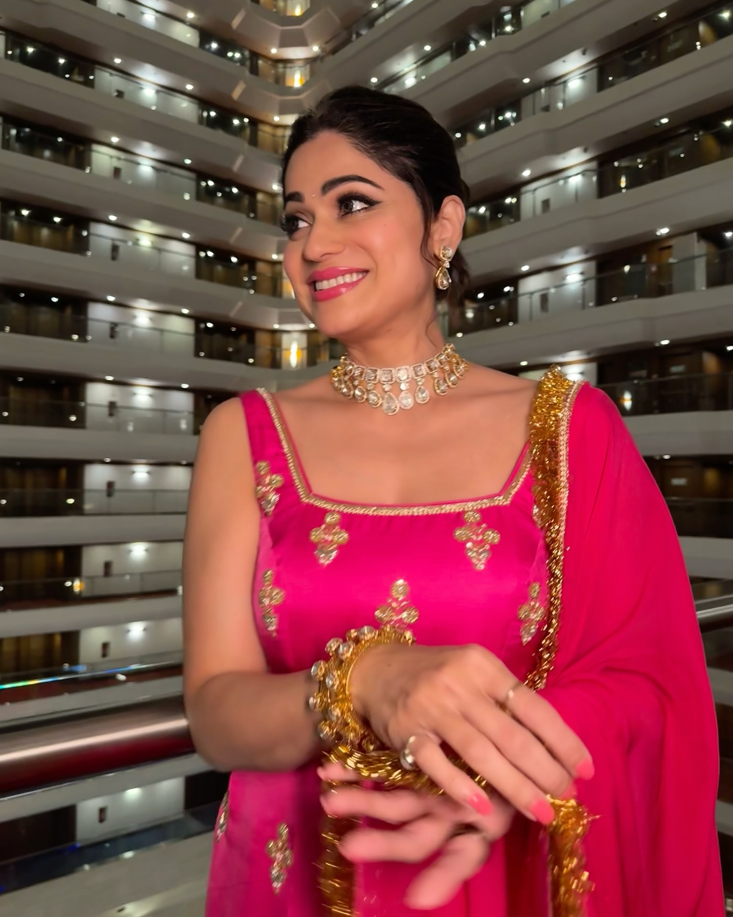 Shamita Shetty Radiates Joy In Traditional Indianwear