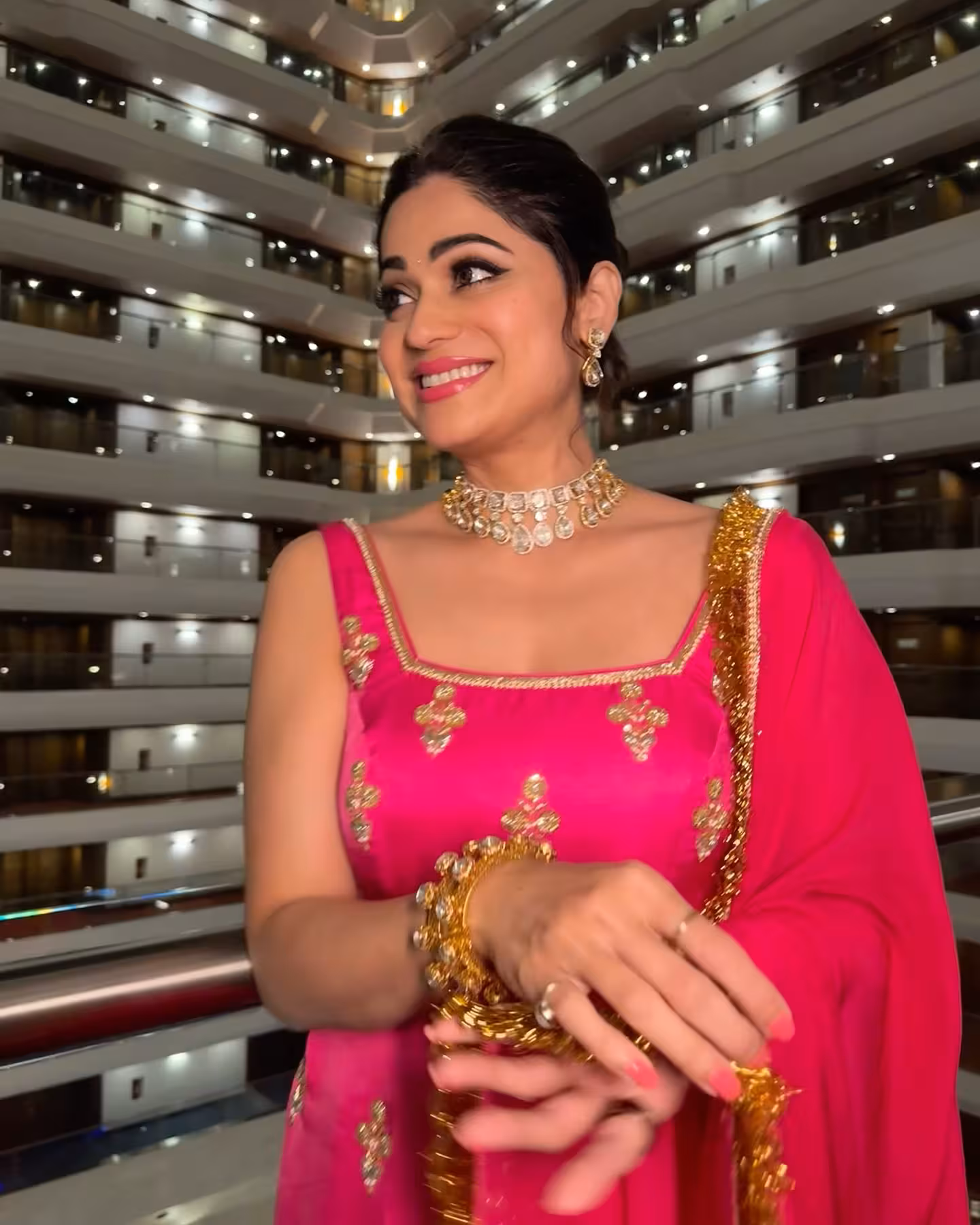 Shamita Shetty Radiates Joy In Traditional Indianwear