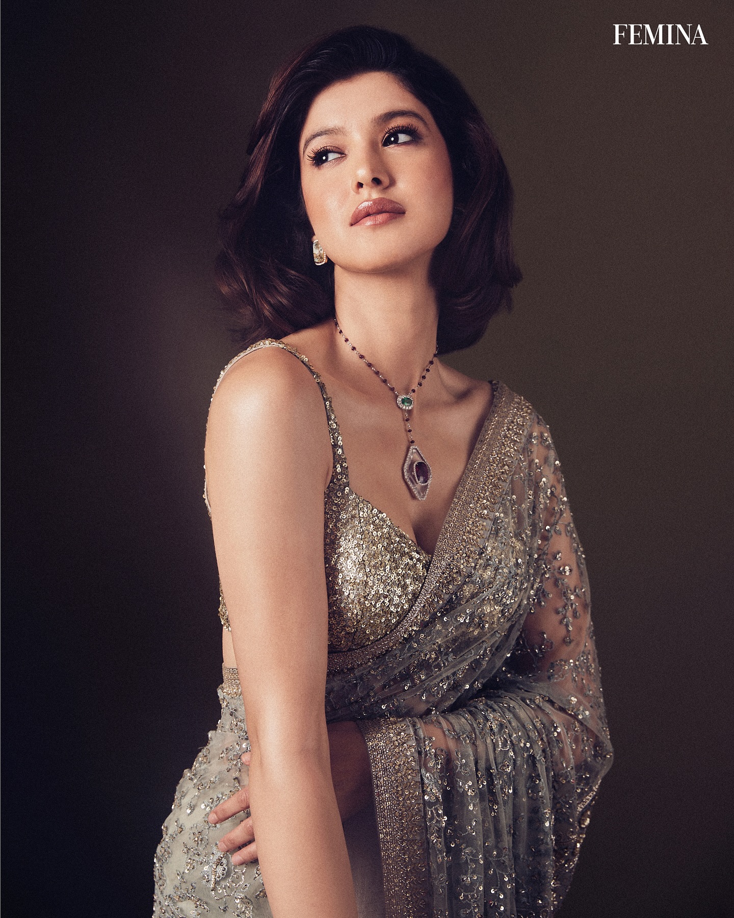 Shanaya Kapoor Dazzles In Silver Saree