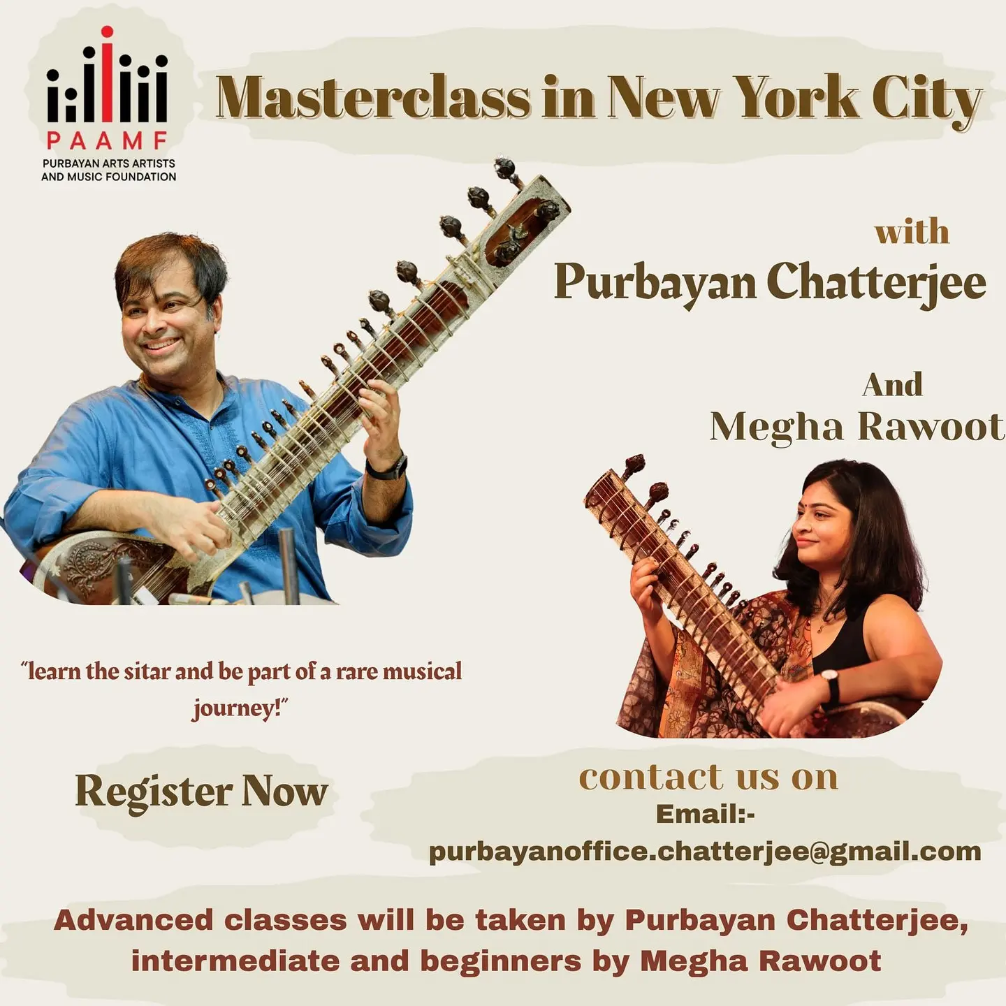 NYC sitar sessions ignite passion; expert mentors drive budding artists to new heights!!!