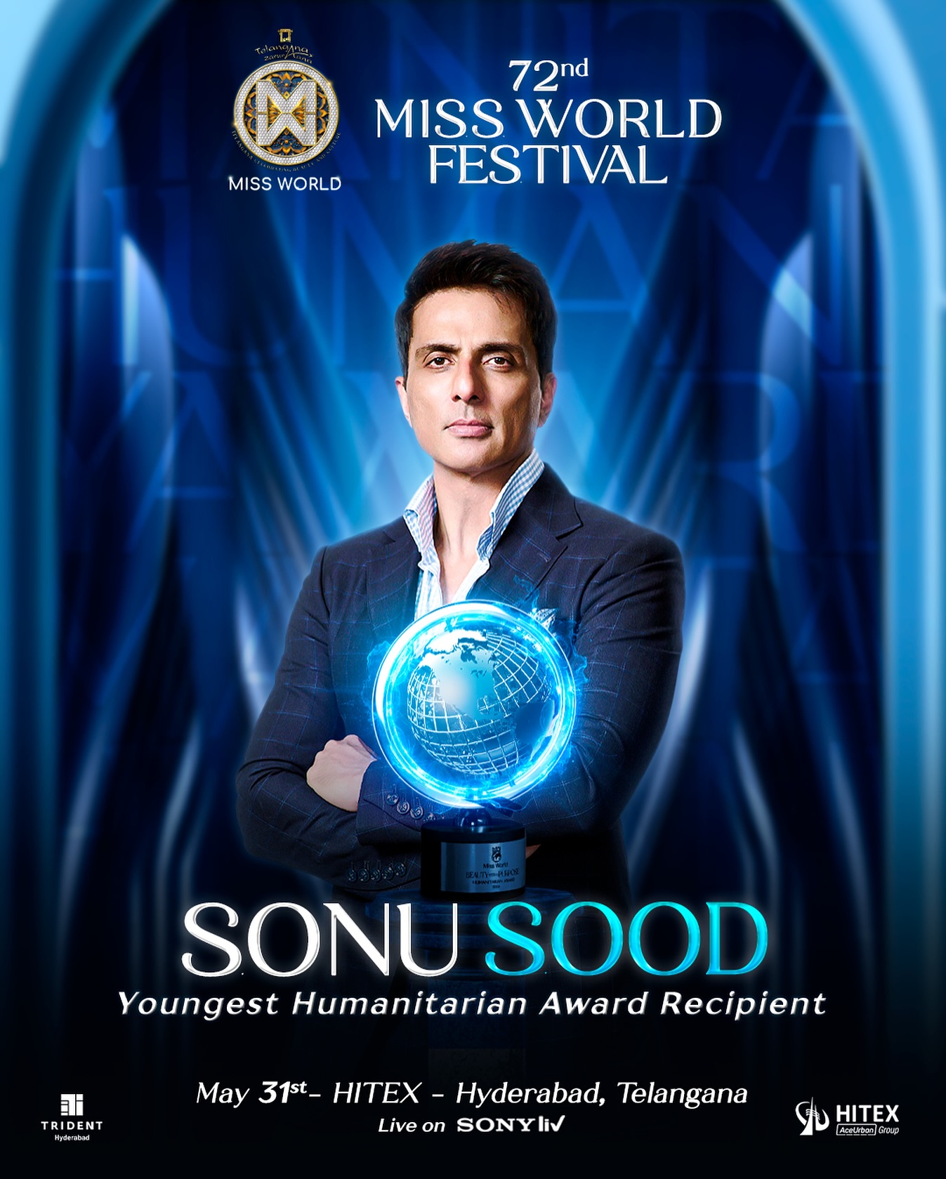 Sonu Sood Honored With Humanitarian Award At Miss World Renowned actor celebrates humanitarian triumph, setting record as youngest global honoree.