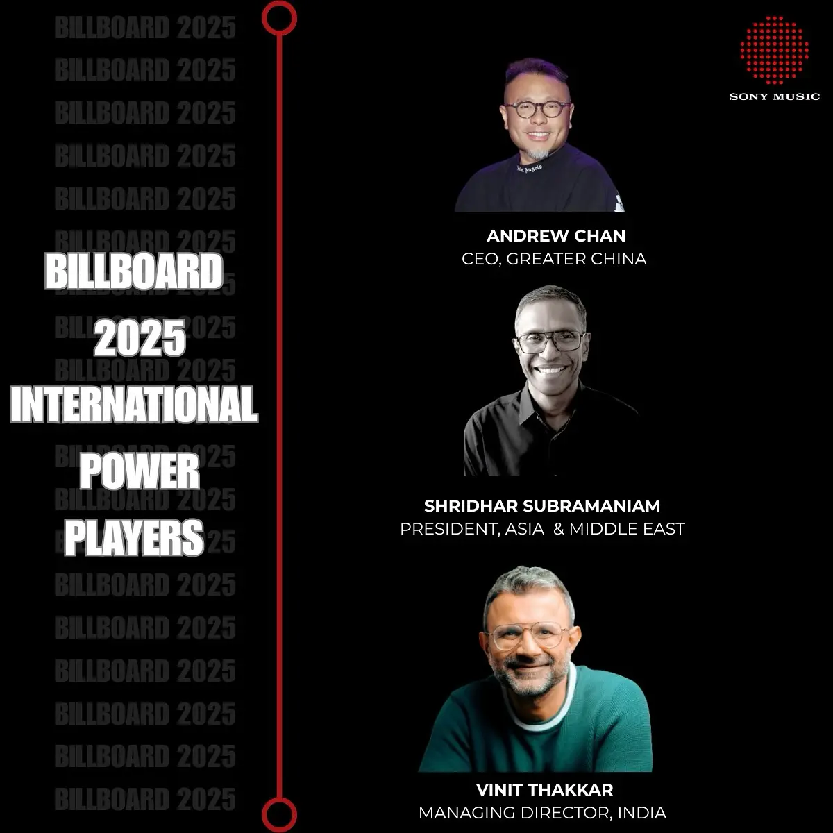 Sony Music India Recognized On Billboard List Industry leaders shine as Billboard 2025 Power Players rank influence on global tunes now!