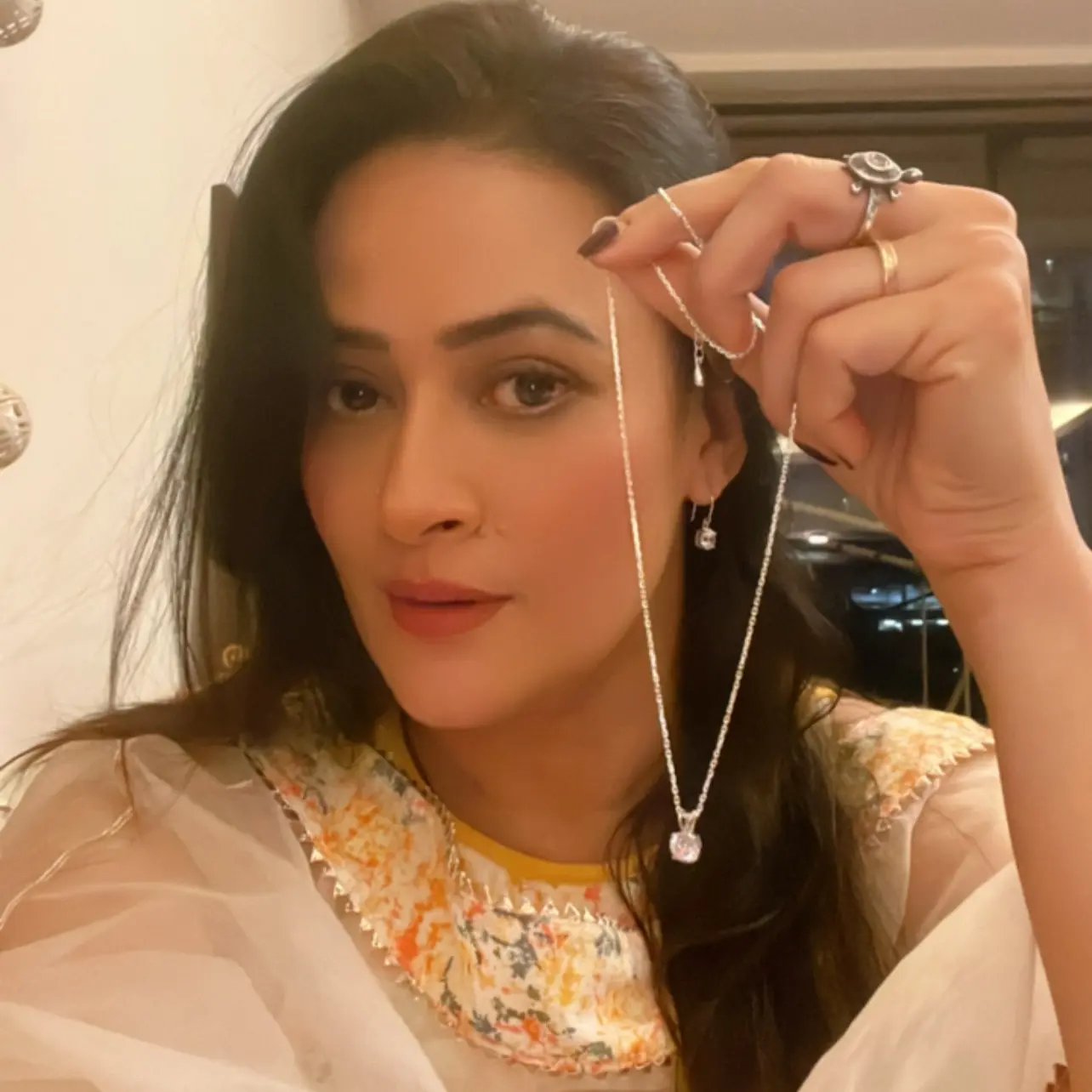 Stunning Silver Necklace And Earrings Set Exquisitely crafted silver necklace and earrings by Clara.in, timeless accessory for u!!