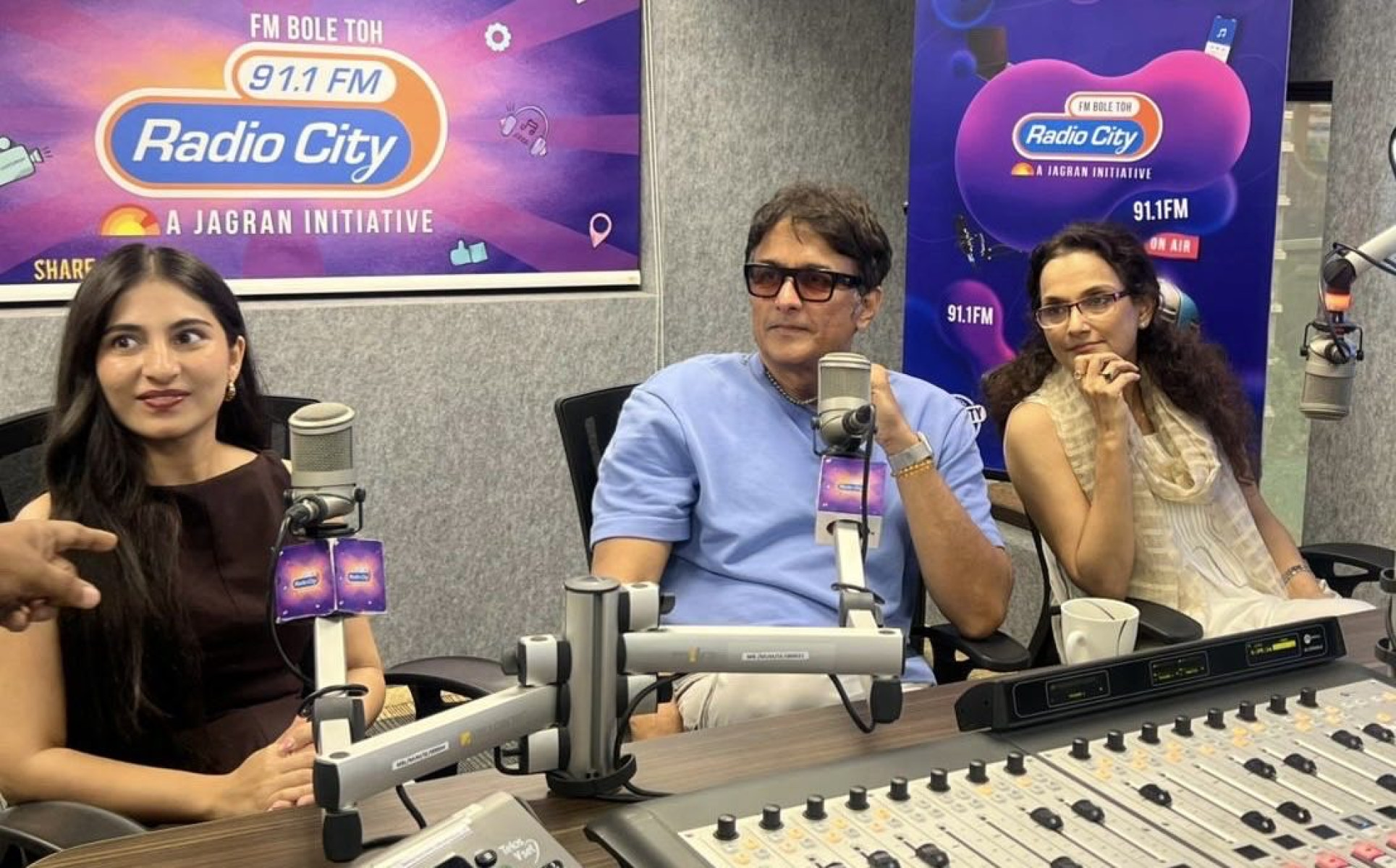 Subhash Ghai At Radio City Studio Veteran icon promotes Amaira film event spotlighting the essence of friendship and family.