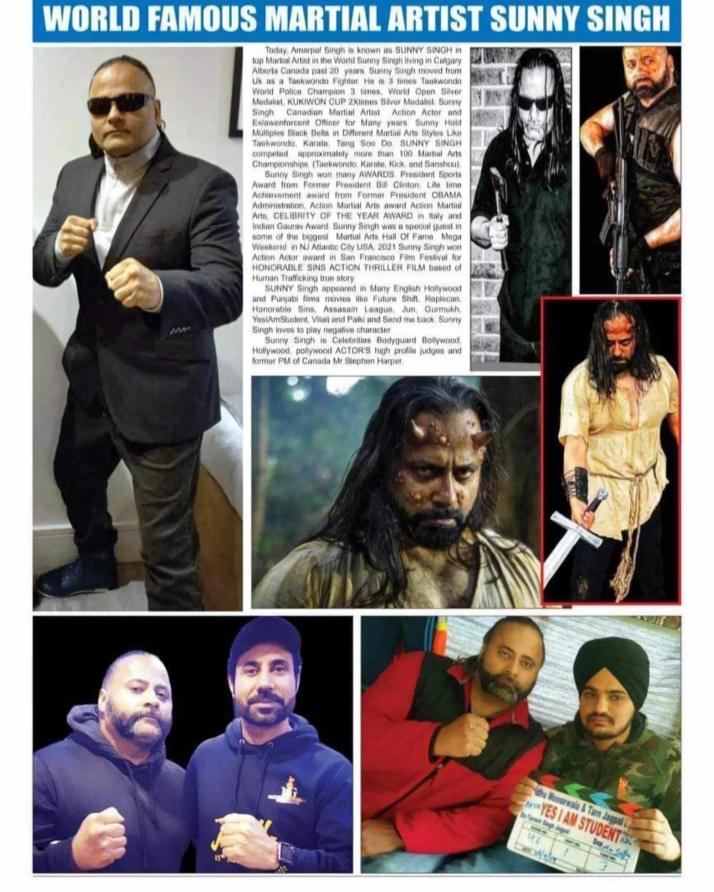 Sunny Singh Makes Headlines In Punjabi Media Canadian Taekwondo champion and film star sparks huge buzz in Punjabi media across cinemas