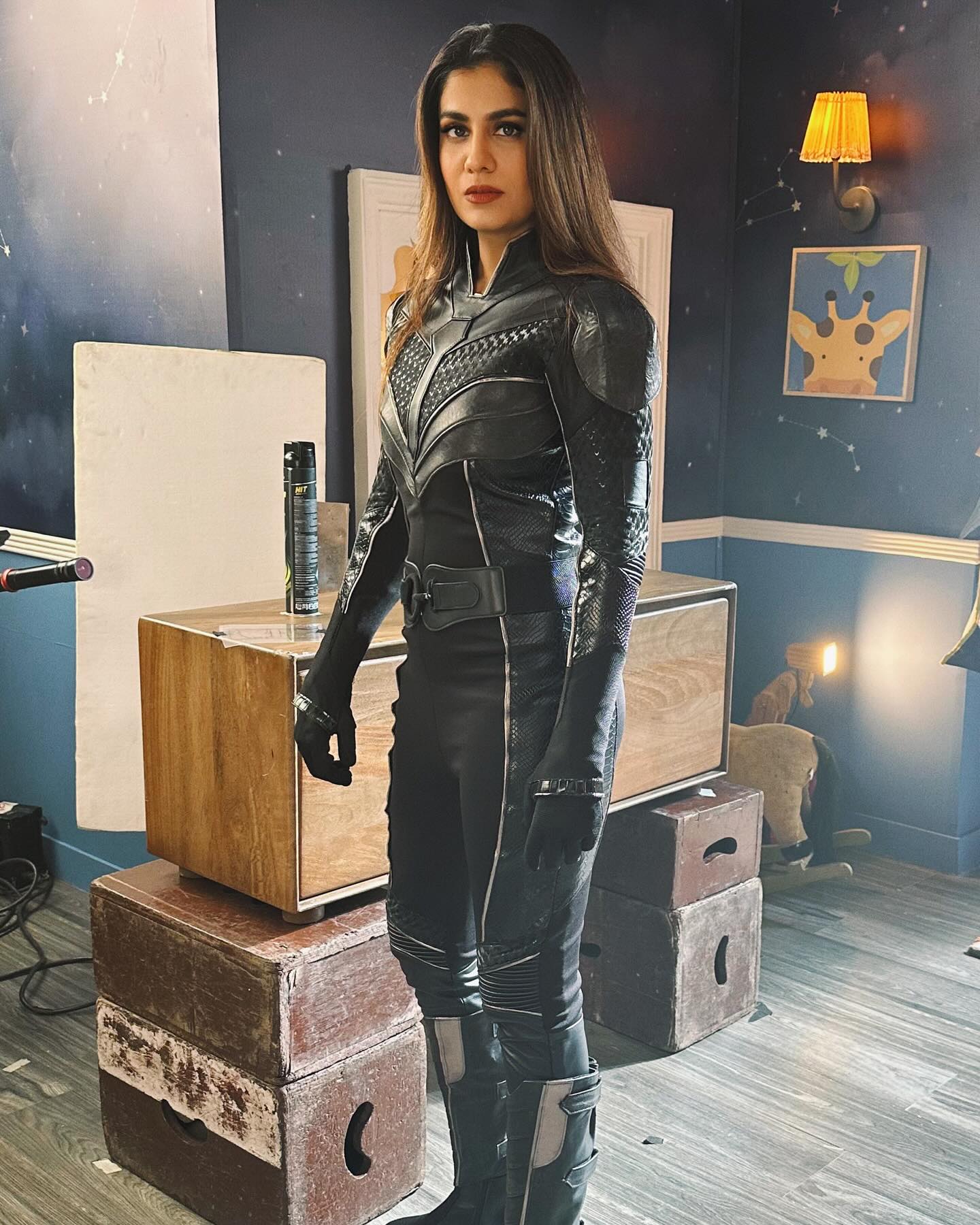 Superhero Calling: Shreya Dhanwanthary Shines Shreya dons a bold superhero look merging art and confidence in one striking public moment.
