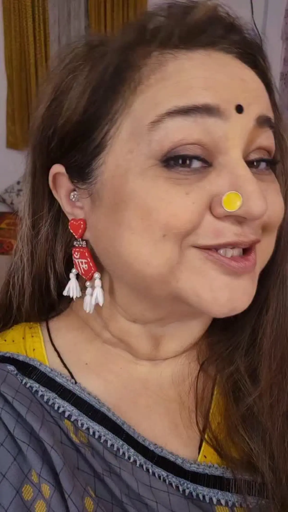 Supriya Shukla Honors Mother With Elegant Earrings A vibrant tribute merging heritage with style, radiating joy, gratitude and endless love!!
