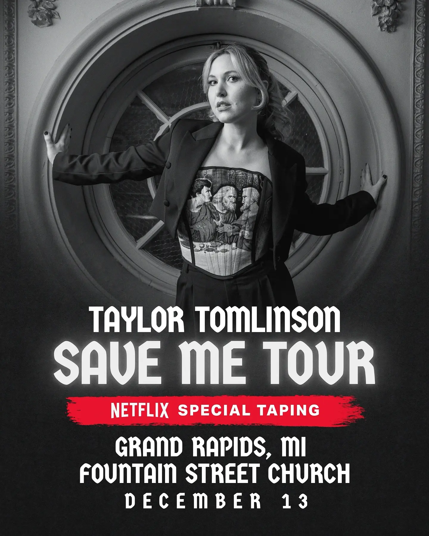 Taylor Tomlinson Save Me Tour Special Taping Comedian announces two live shows in Grand Rapids, MI with pre-sale access info inside!!!