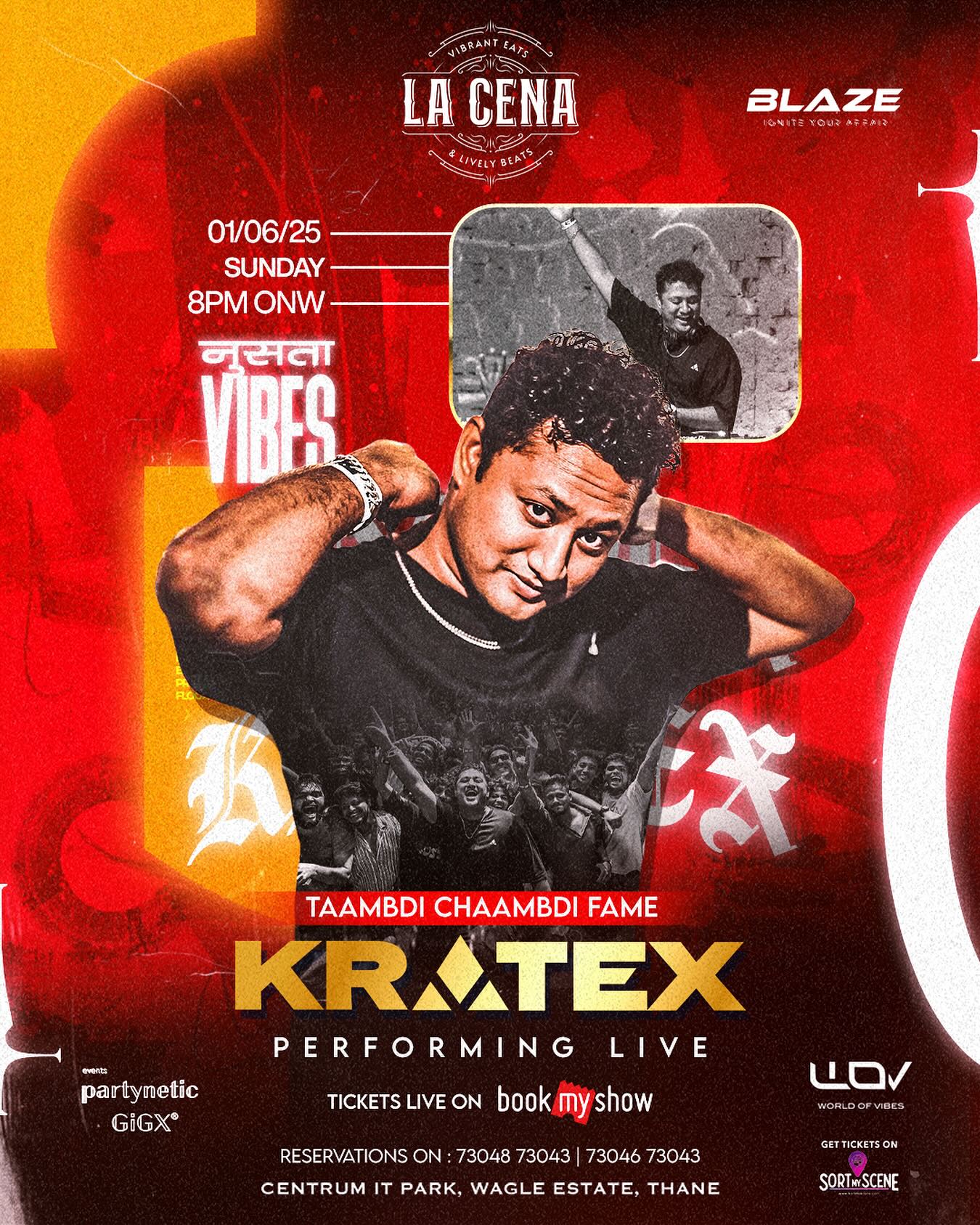 Thane Sunday Bash Unleash the weekend vibe as DJ Kratex sets Thane ablaze with electrifying beats on Sunday.