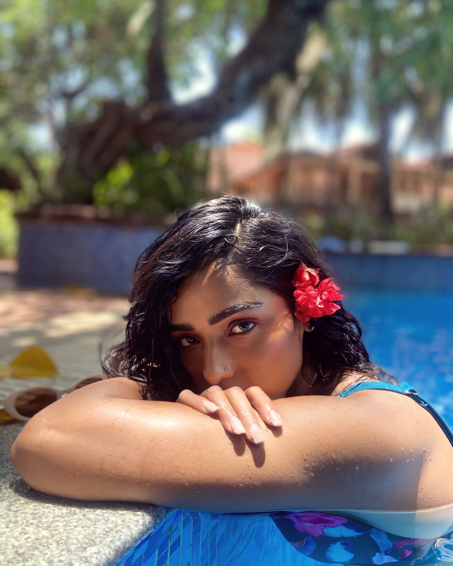 Miss Das revives beach vibes with a vintage swimsuit throwback radiating coastal charm!!!.
