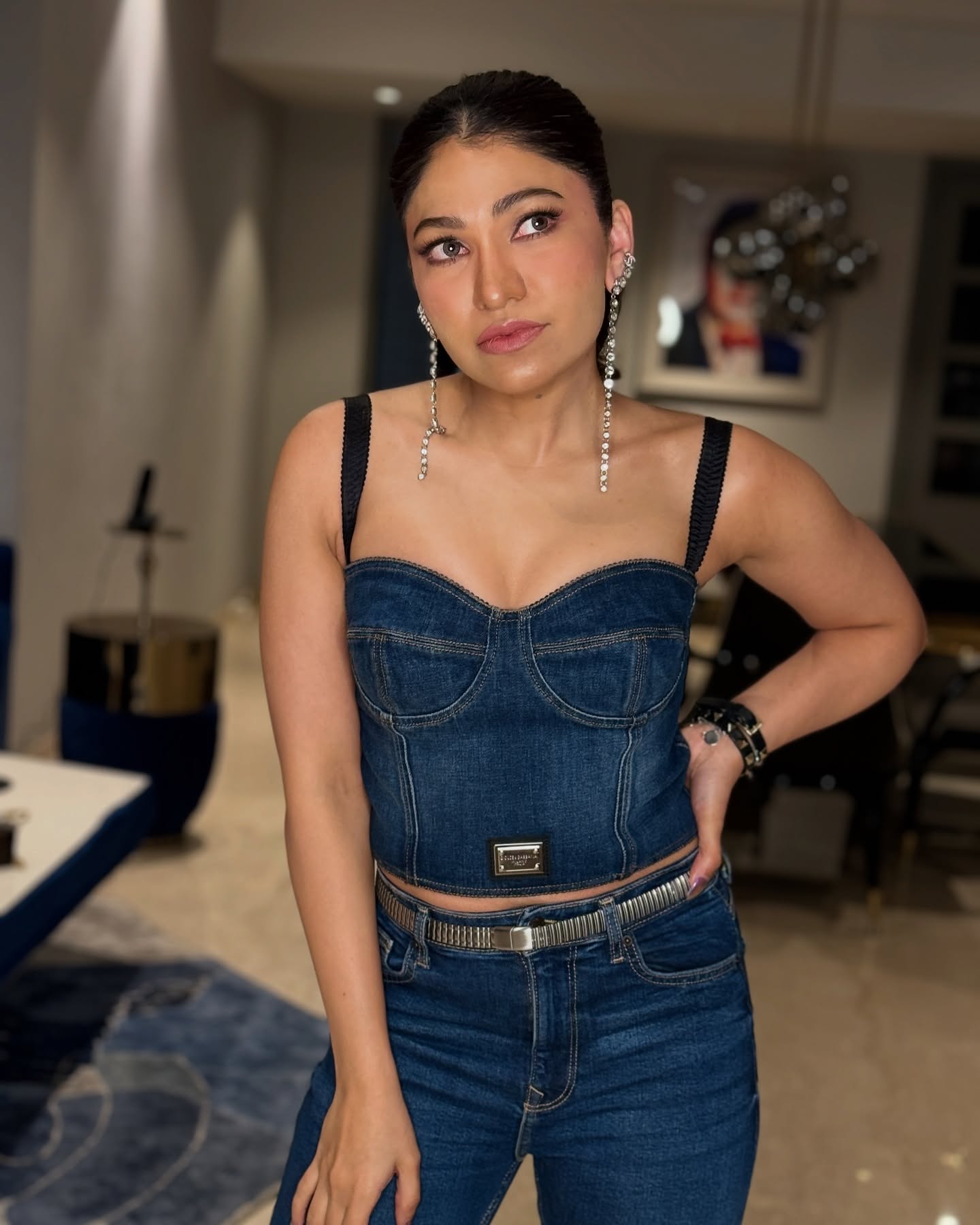 Tulsi Kumar Flaunts Bold Denim and Chic Accessories